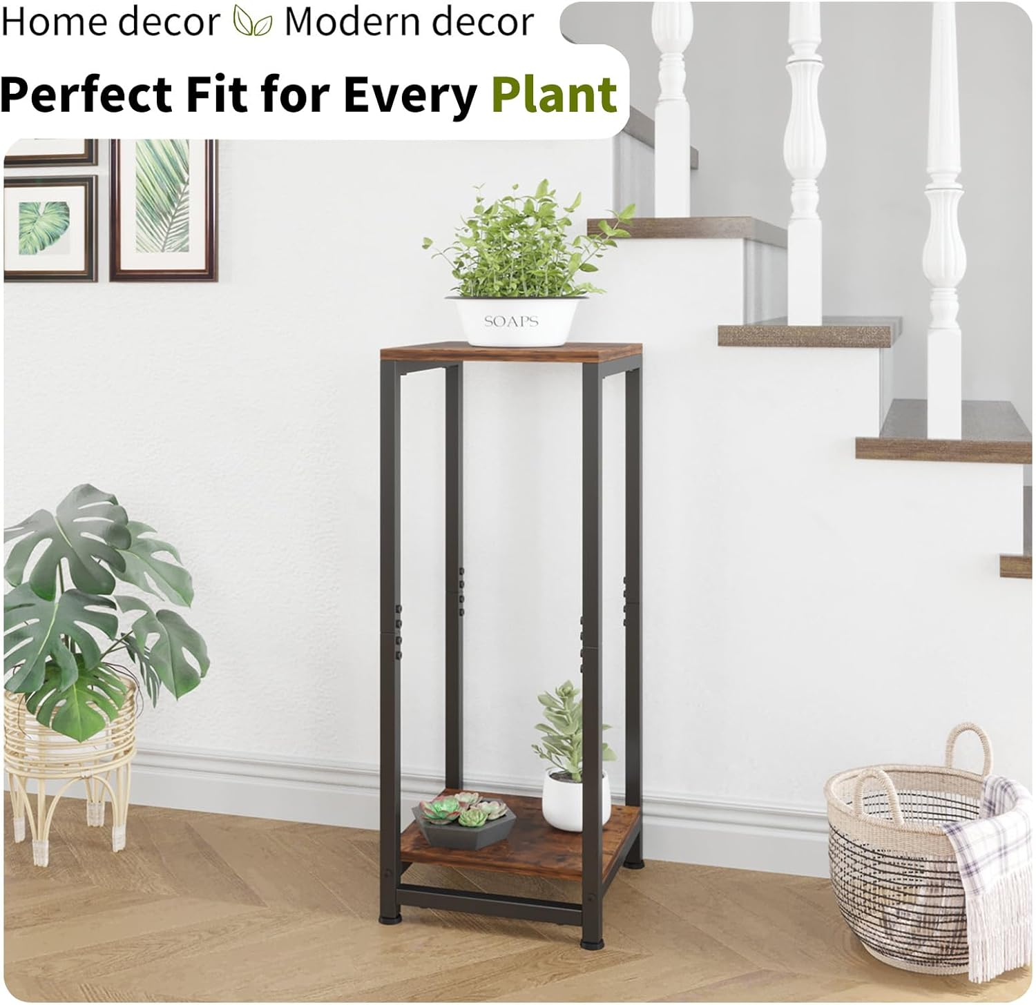 Square 2 Tier Plant Stand Indoor
