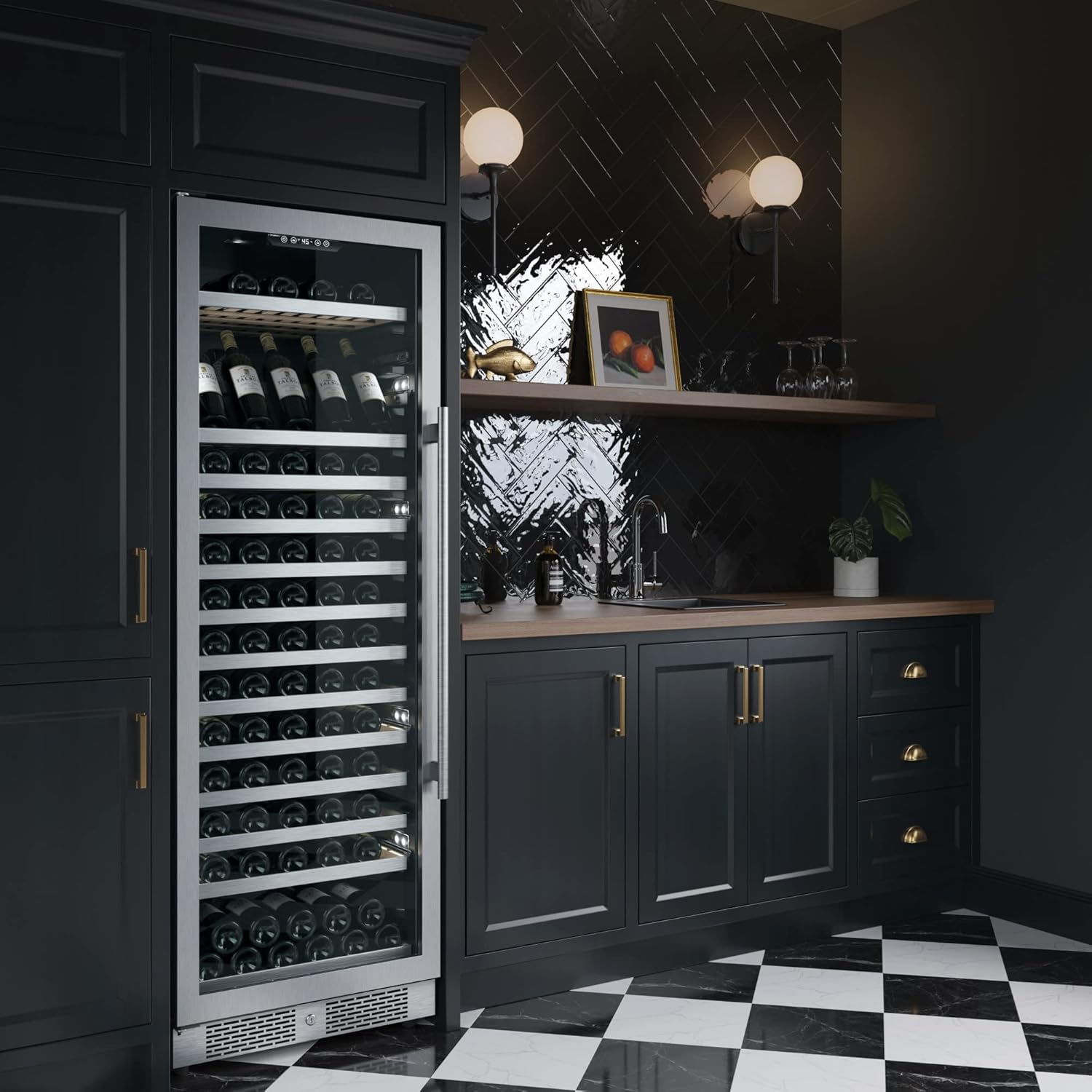 Avallon Awc243tszlh 24" Wide 150 Bottle Capacity Built-In Or Free Standing Wine Cooler -