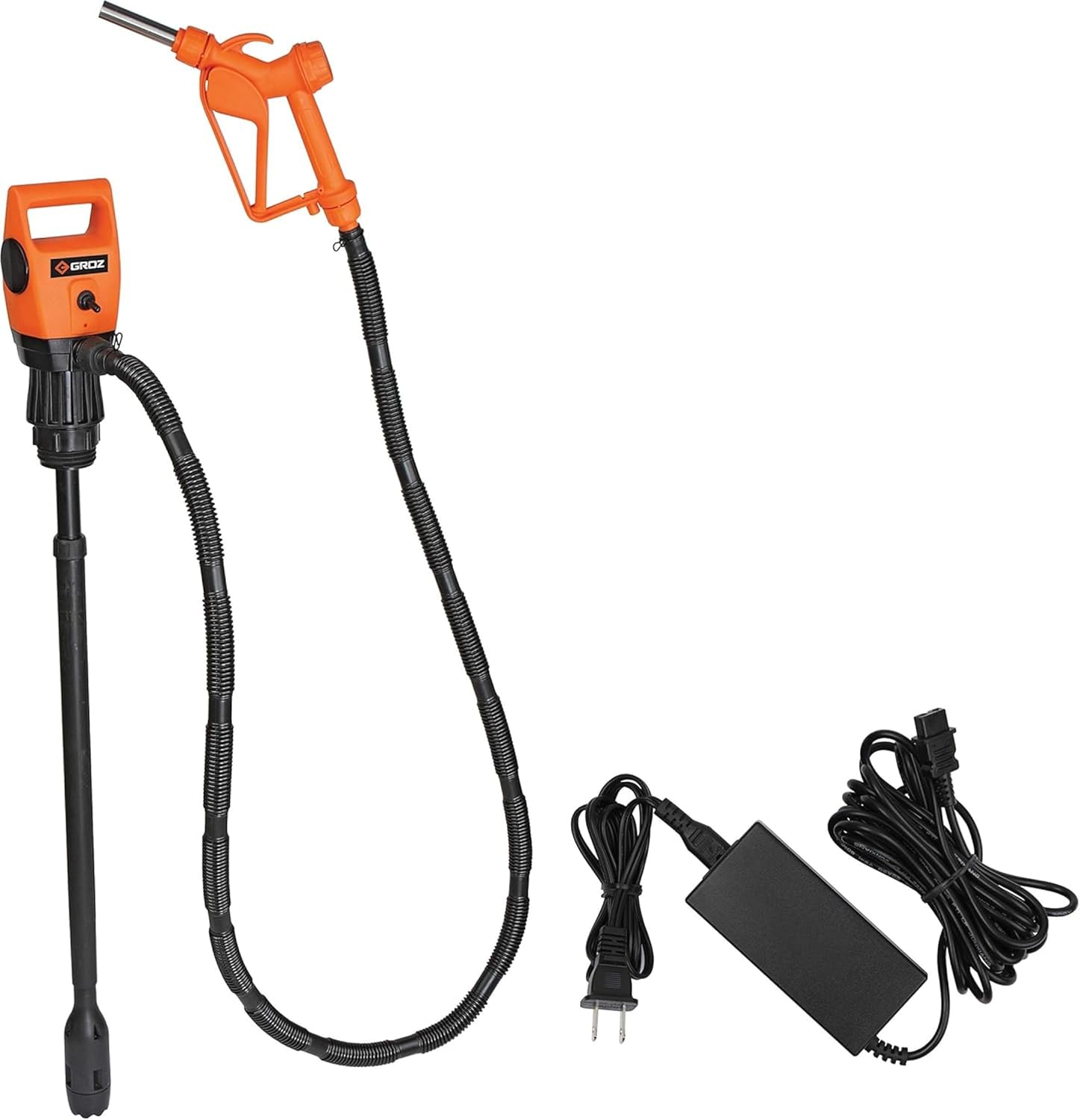 GROZ Electric Drum Pump | 12V DC | Adjustable 33.5-49" Tube for 55 Gal Drums | Multi-Fluid Transfer (45503)