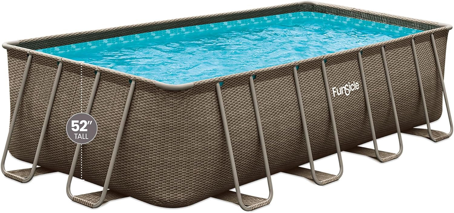 Funsicle 18' x 52" Oasis Rectangular Above Ground Swimming Pool, Brown