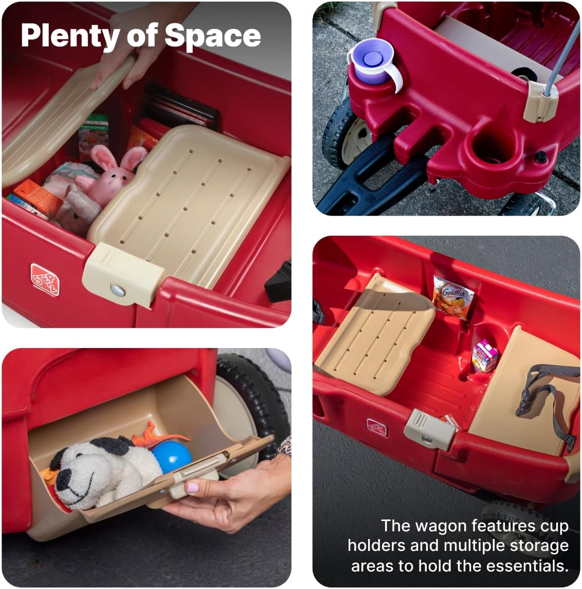 Step2 All Around Canopy Wagon Red Kids Wagon with Canopy