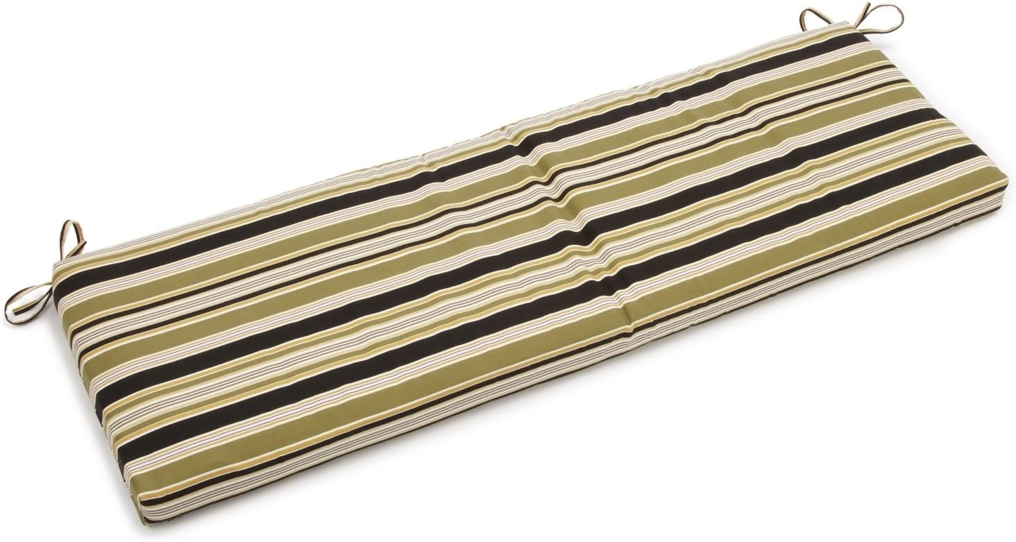 Blazing Needles  63 x 19 in. Patterned Outdoor Spun Polyester Bench Cushion, Eastbay Onyx
