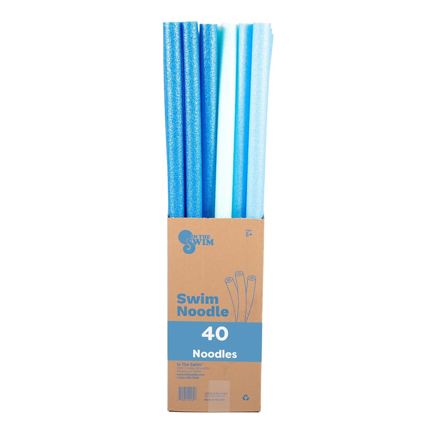 Whtty 40-Pack, 2-Inch Diameter Standard Pool Noodles – Soft Large Foam Noodles for Extra Buoyancy - Floating Training Device, Exercise Aid, pool noodles floats for adults