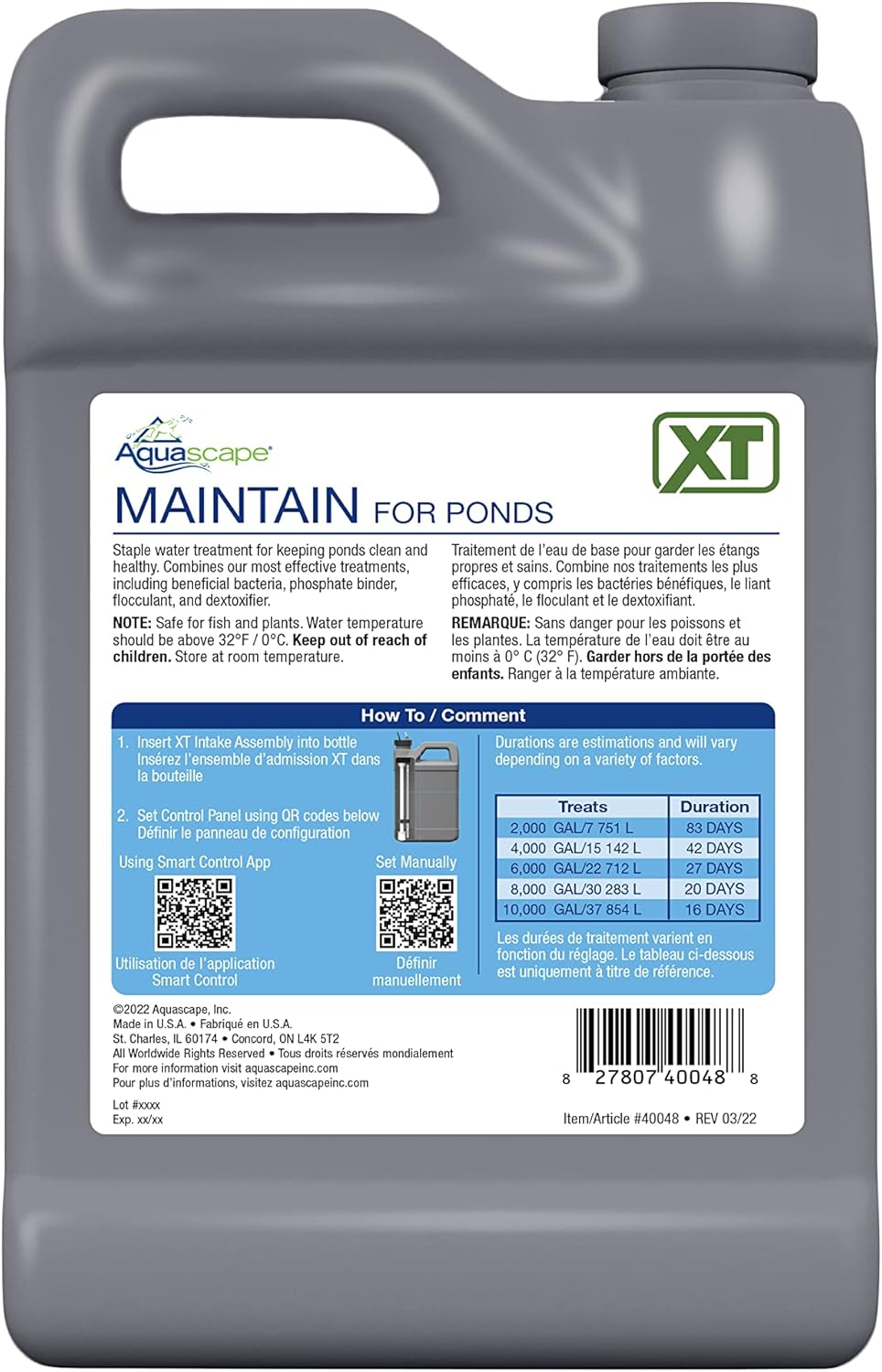 Aquascape 40048 64 oz Pro Maintain for Ponds XT