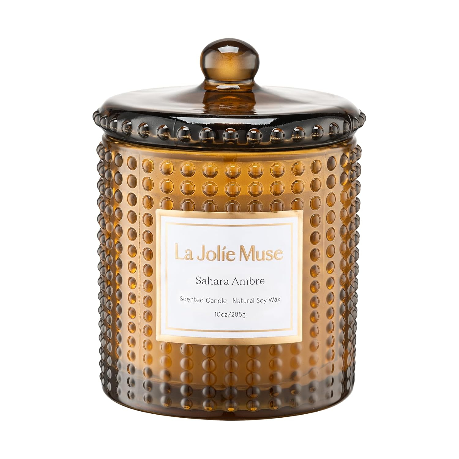 Amber Glass Jar Soy Scented Candle, 10 oz