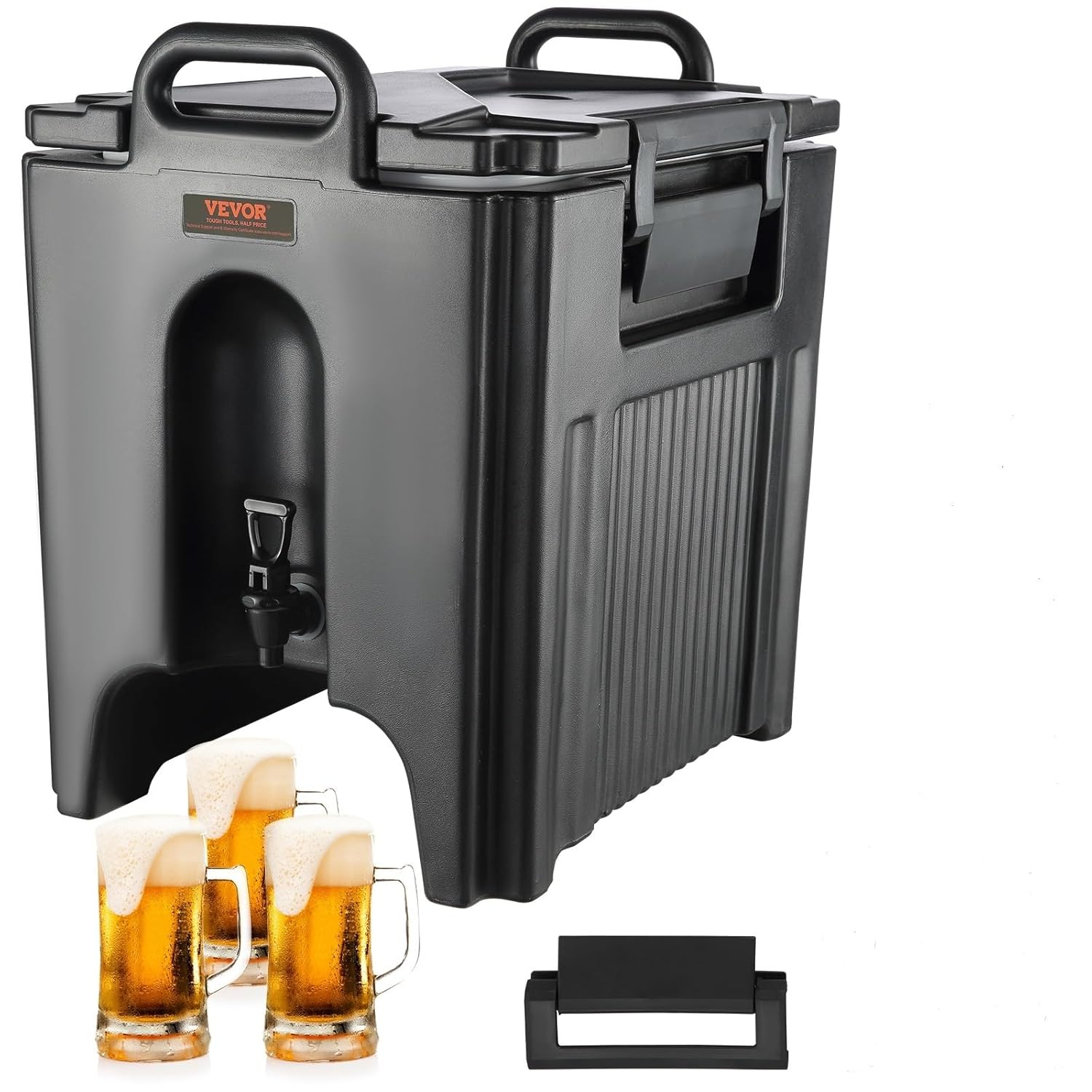 VEVOR Insulated Beverage Dispenser, 10 Gallon, Food-grade LL9450UP Hot and Cold Beverage Server, Thermal Drink Dispenser Cooler with 1.18 in PU Layer Two-Stage Faucet Handle, for Restaurant Drink Shop