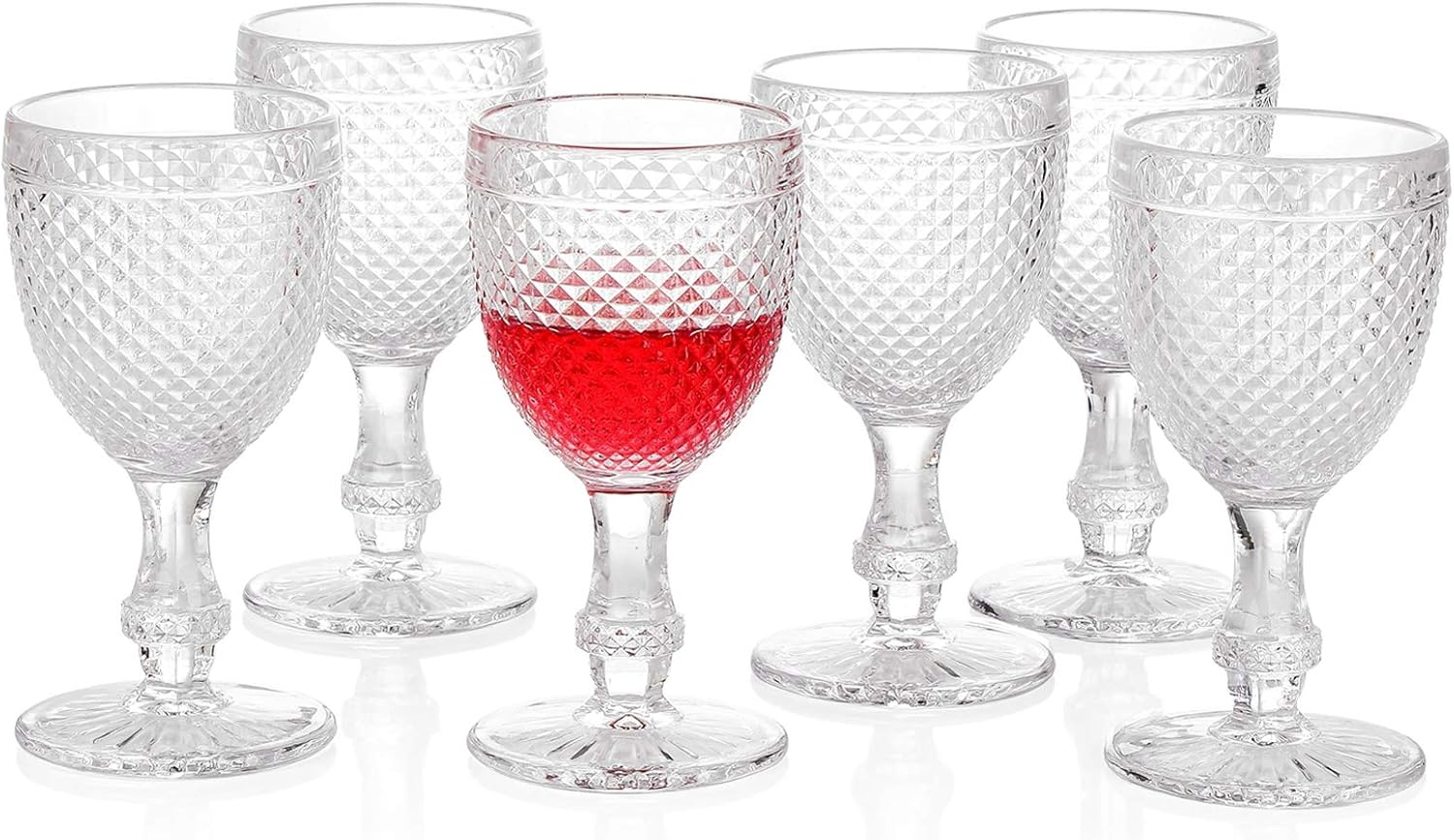 HOMEW Chroma Collection Wine Goblets Glasses set of 6, 10.6 oz
