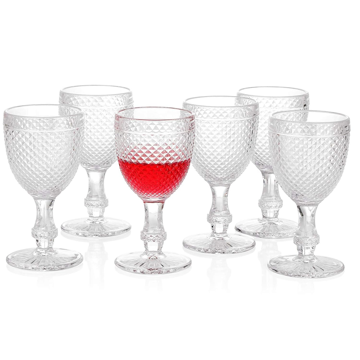 HOMEW Chroma Collection Wine Goblets Glasses set of 6, 10.6 oz