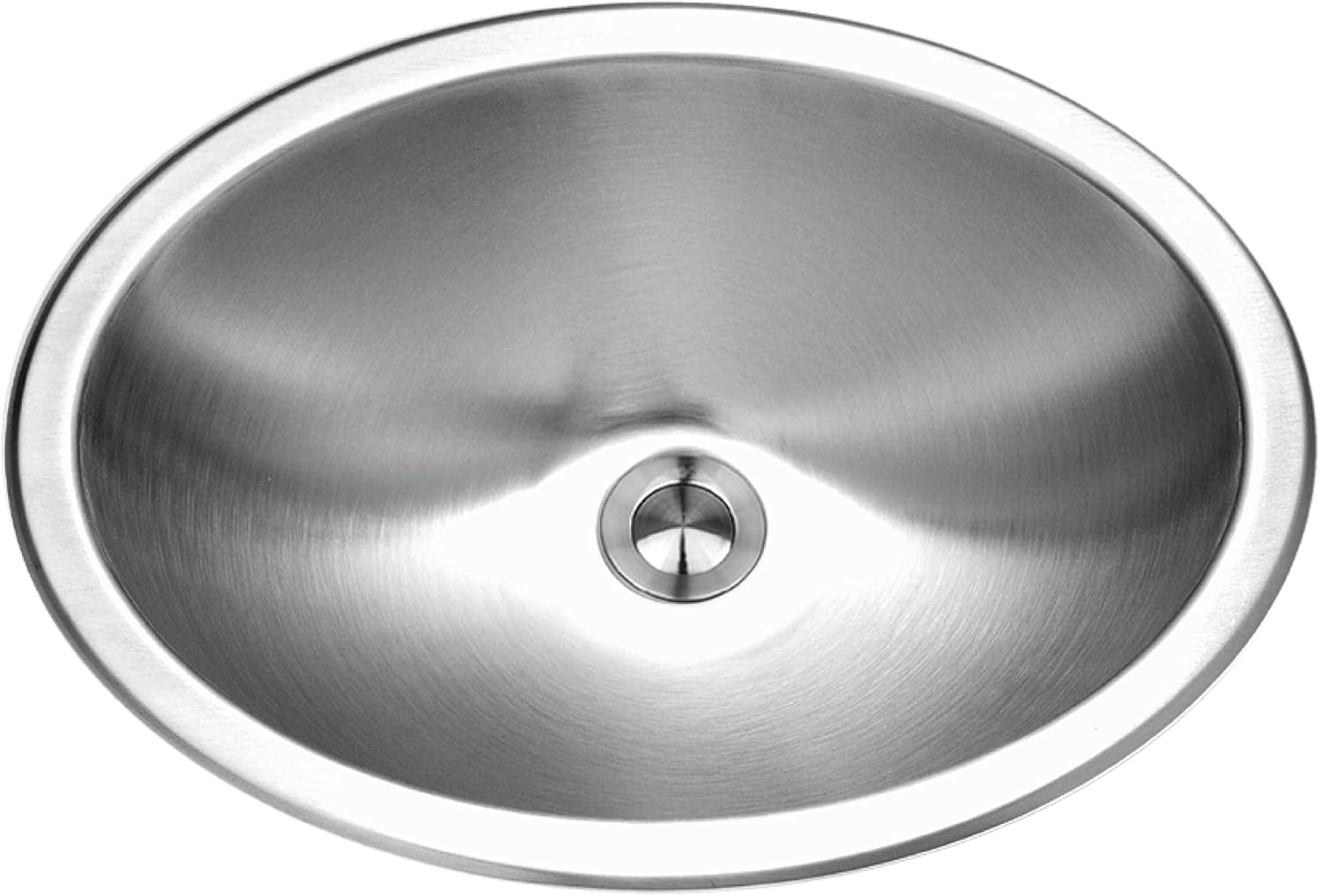 HOUZER CHT-1800-1 Opus 18 inch Stainless Steel Drop-in Oval Bathroom without Overflow-CHT-1800-1 Sink, 17-3/4" x 13-9/16" x 6"