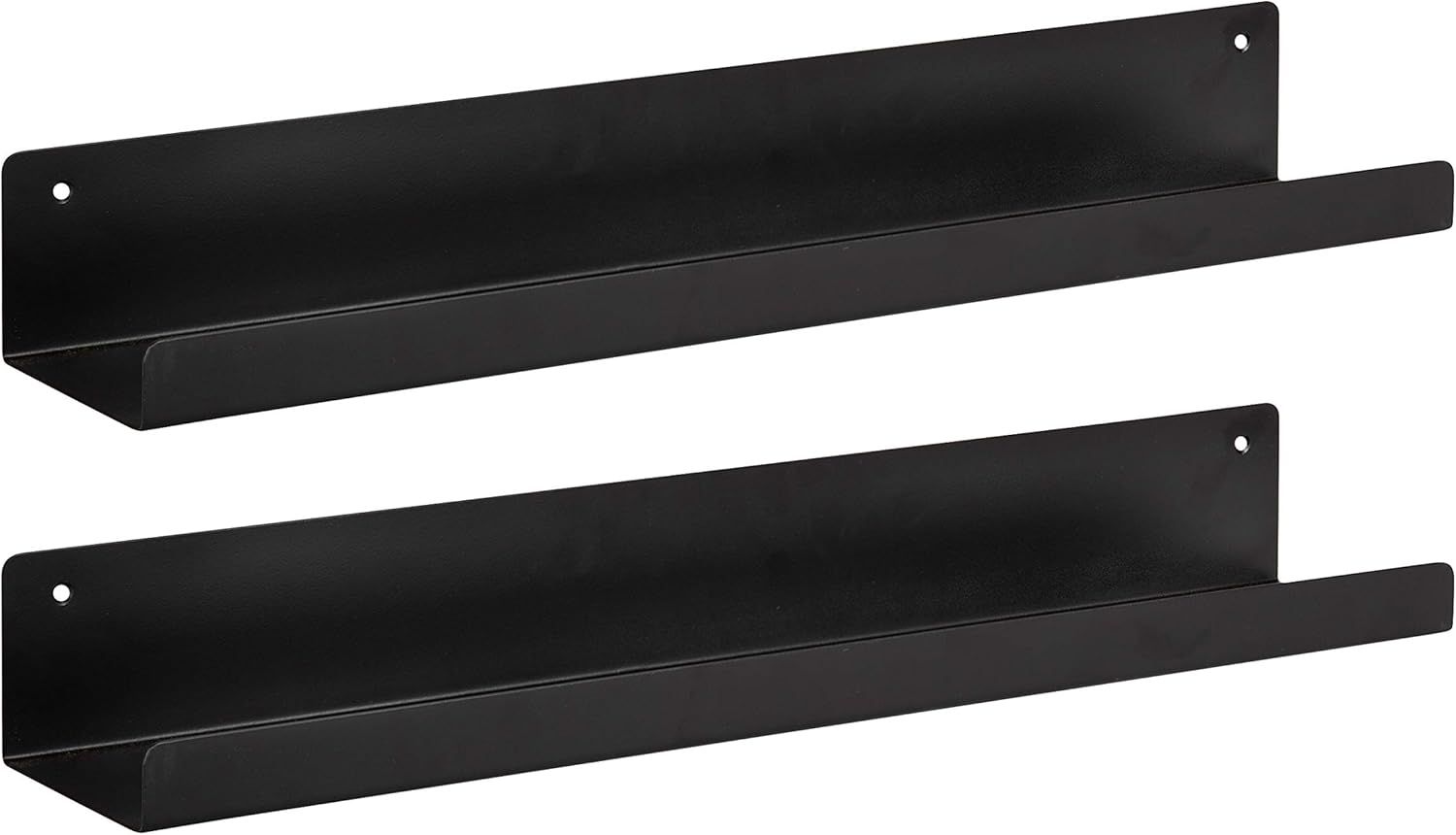 Kate and Laurel Mezzo Modern Metal Ledge Shelf Set, Black 2 Piece