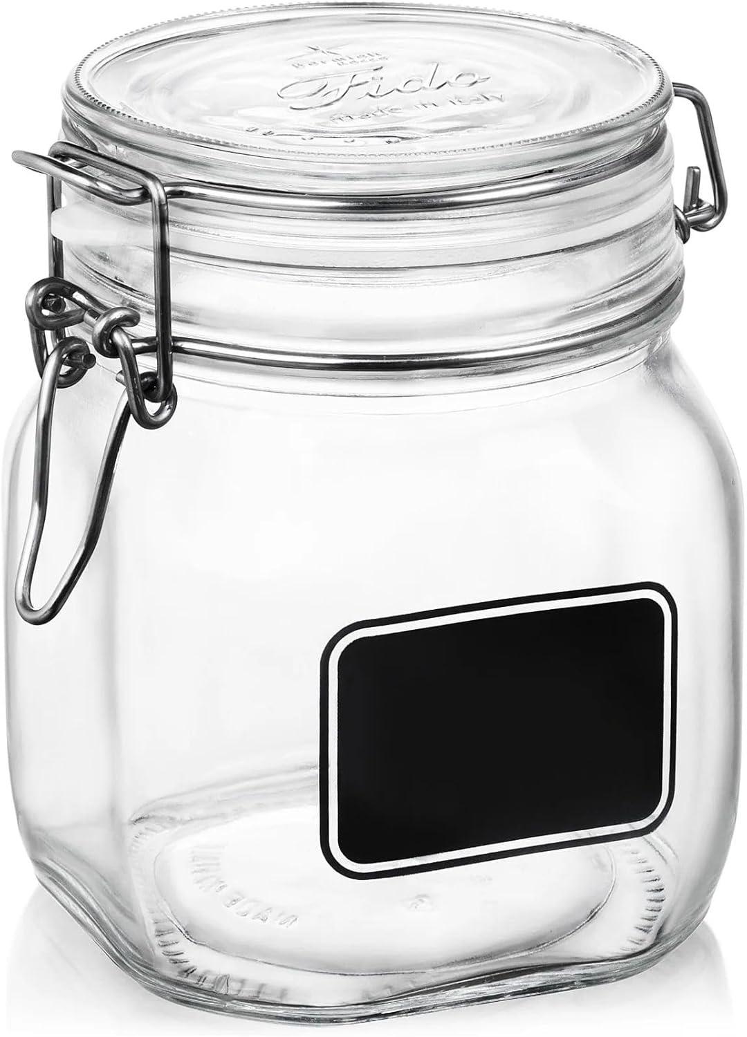Bormioli Rocco 0.75L Swing Top Storage Jar w/Chalkboard Label