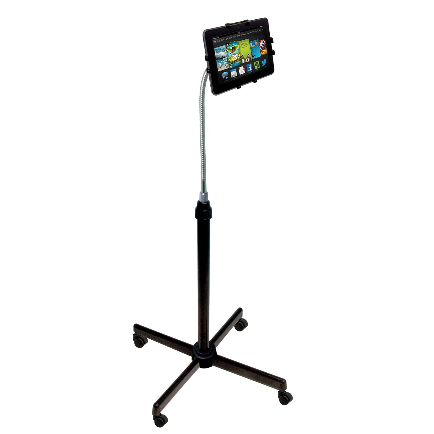 Universal Floor Stand - CTA Universal Height-Adjustable Gooseneck Floor Stand for iPad 11 A16 - iPad Air 11 / 13 - Pro 11-Inch - 5th & 6th Gen, Kindle Fire & Most 9.7-10.1″ Tablets. (PAD-UAFS)
