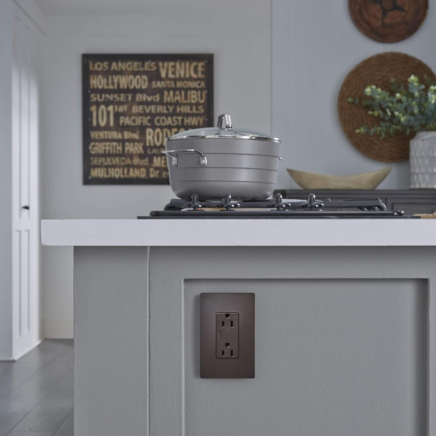 Dark Bronze 1-Gang Screwless Polycarbonate Wall Plate