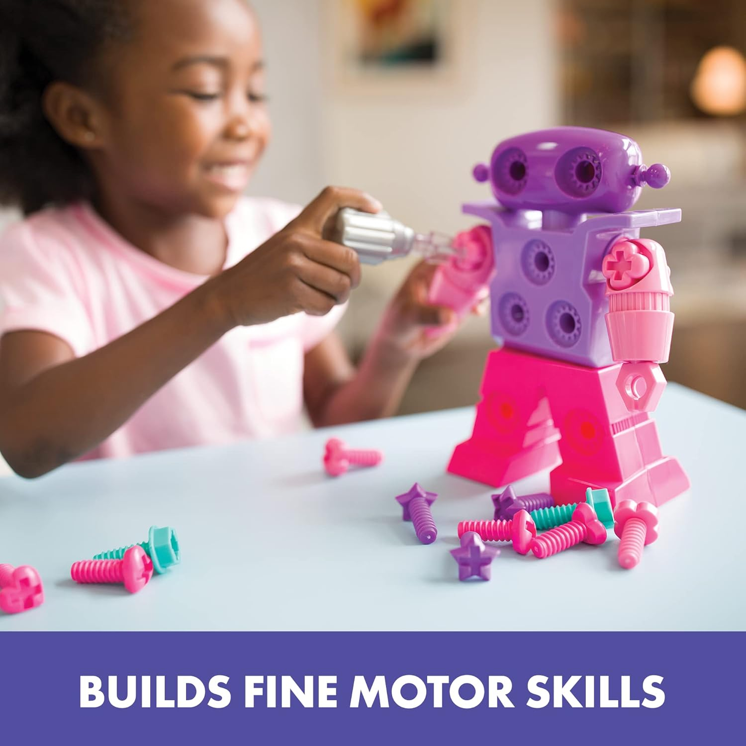 Educational Insights Design & Drill SparkleBot Robot, Preschool STEM & Take Apart Building Toy, Boys and Girls Ages 3, 4, 5+