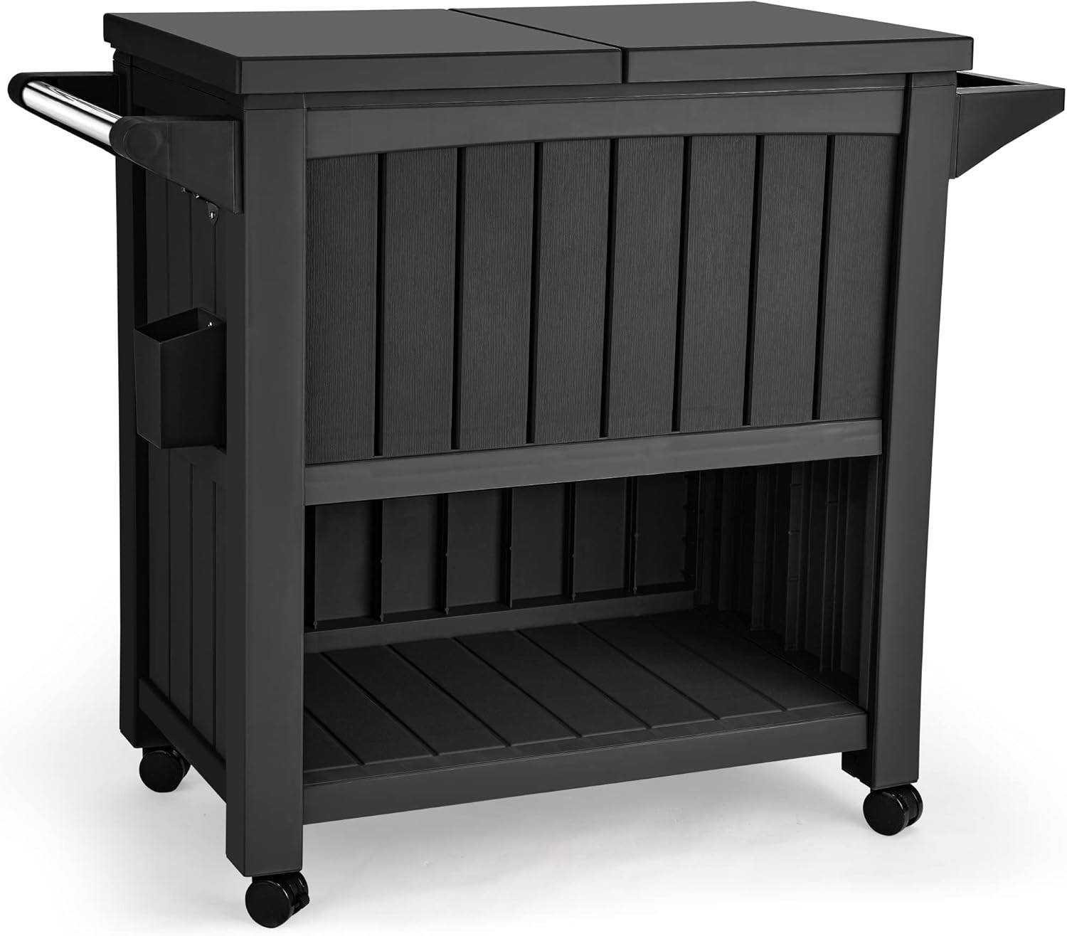 YITAHOME 85 Quart Rolling Cooler Cart with Bottle Opener Drainage, Portable Cooler on Wheels, Outdoor Beverage Cart Ice Chest for Patio Pool Deck Party BBQ Cookouts (Taupe)