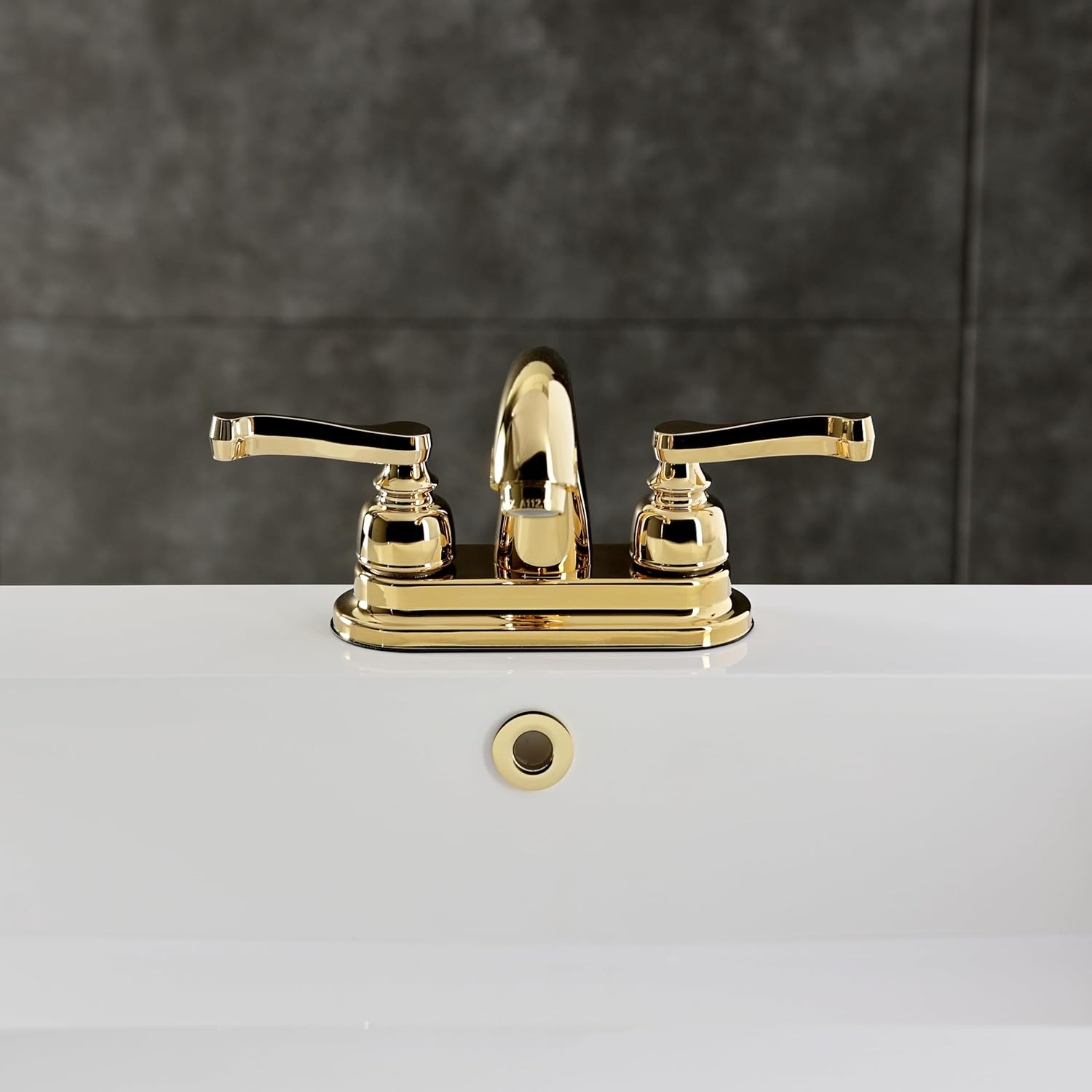 Kingston Brass KB5612FLB 4 in. Centerset Bathroom Faucet, Polished Brass