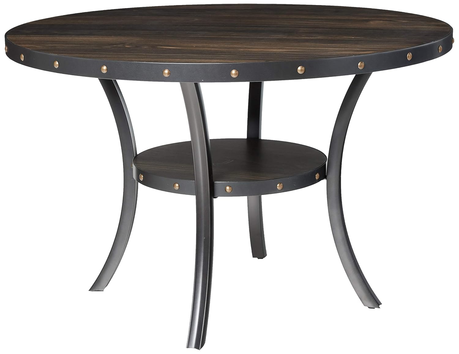 New Classic Furniture Crispin 48" Round Melamine Wood Dining Table in Gray