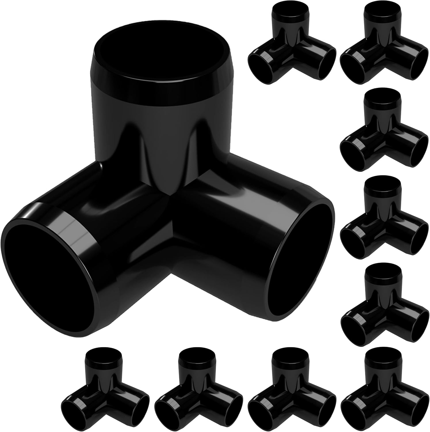 FORMUFIT 1/2" 3-Way Elbow Furniture Grade PVC Fitting in White, Made In USA, UV-Resistant, Impact-Proof, 0.840" Actual Socket Diameter (10-Pack) - F0123WE-WH-10
