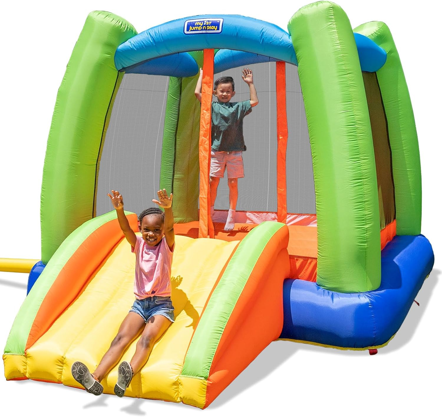 Sportspower My 1st Jump 'n Play, 12 feet Inflatable Bounce House with Lifetime Warranty on Blower, Great for Kids Aged 3-8