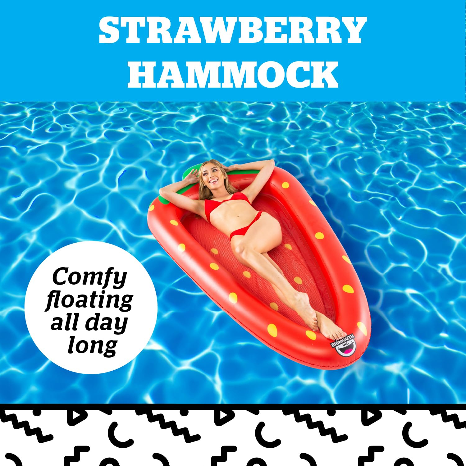 Big Mouth Strawberry Mesh Hammock Pool Float 22-BPF-3913