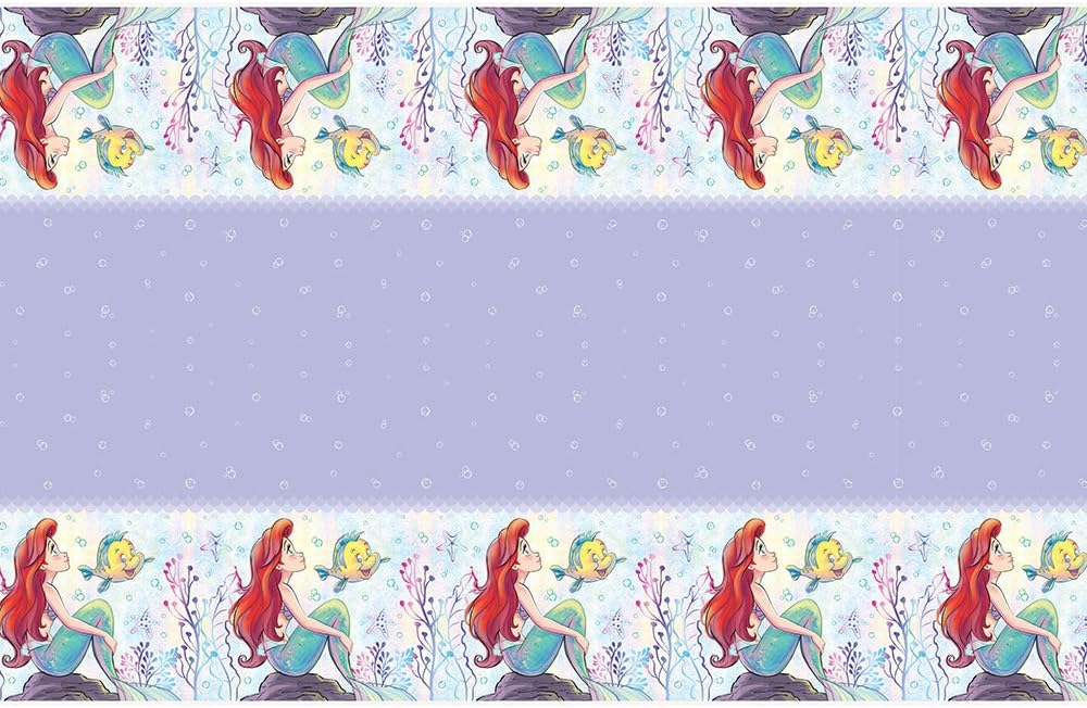 Unique Disney Ariel Rectangular Plastic Table Cover, blue/red/multicolor, 54" x 84"
