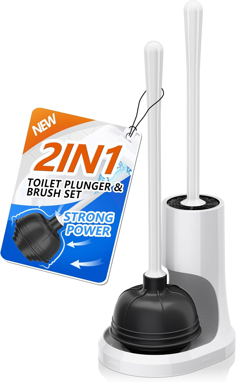 XXZH Toilet Plunger and Bowl Brush Combo for Bathroom Cleaning, 2 Sets