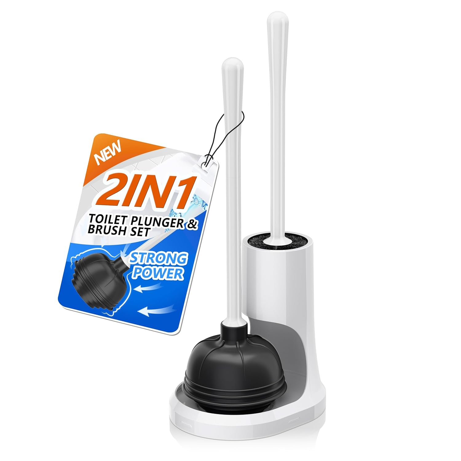 XXZH Toilet Plunger and Bowl Brush Combo for Bathroom Cleaning, 2 Sets