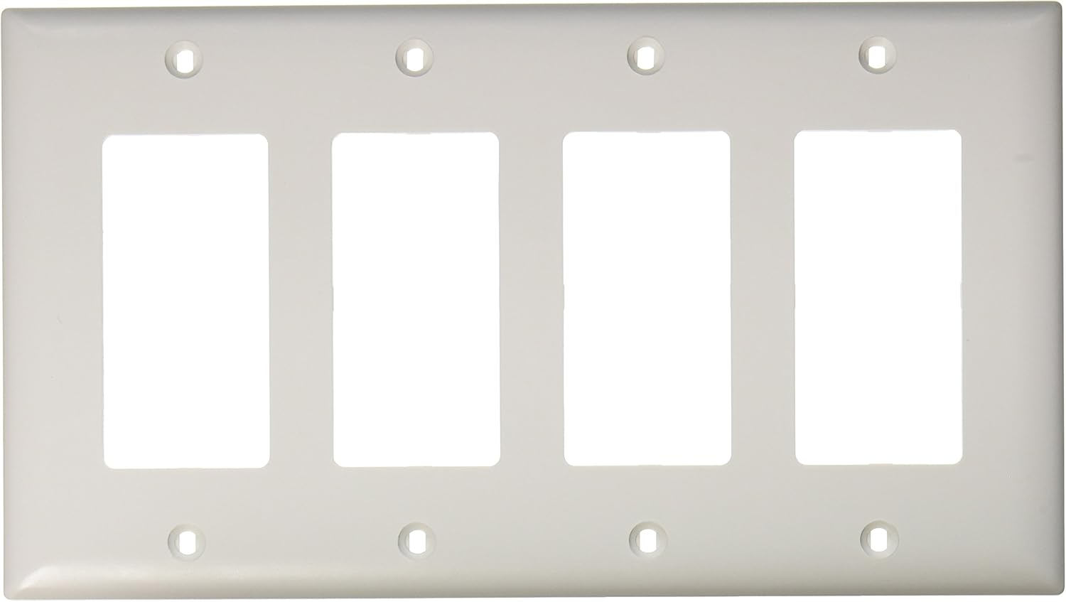 White Nylon 4-Gang Decorator Wall Plate