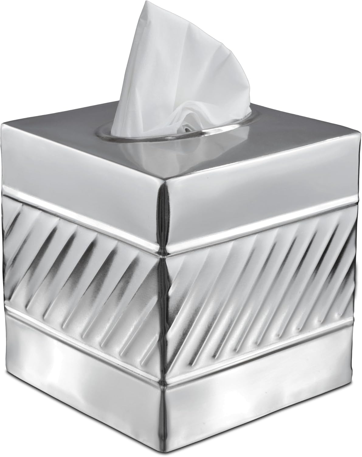 Wave Embossed Metal Tissue Box Cover