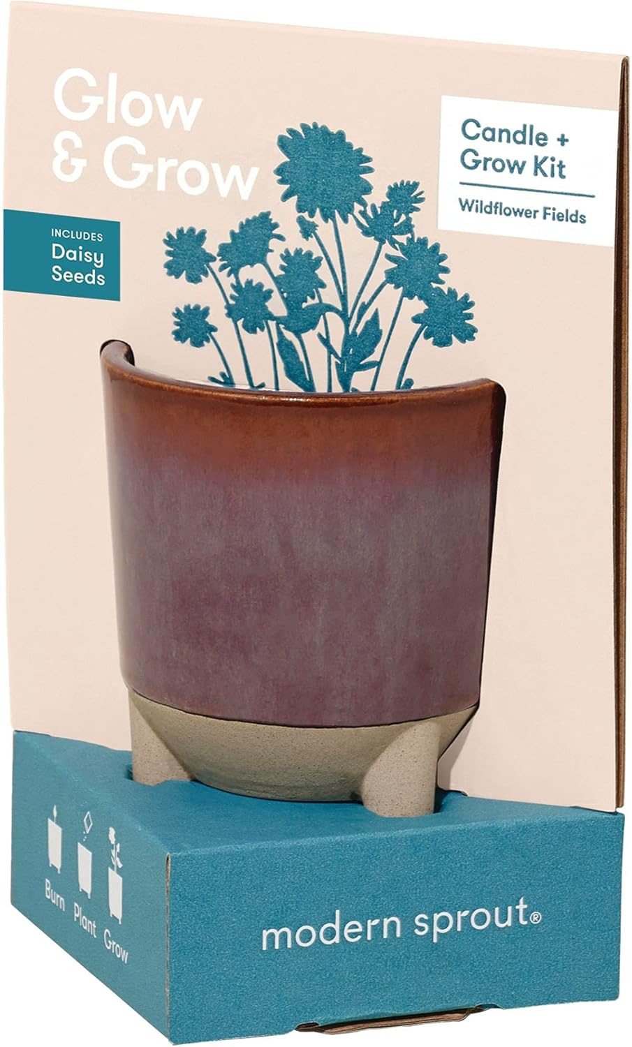 Wildflower Fields Ceramic Candle and Daisy Grow Kit