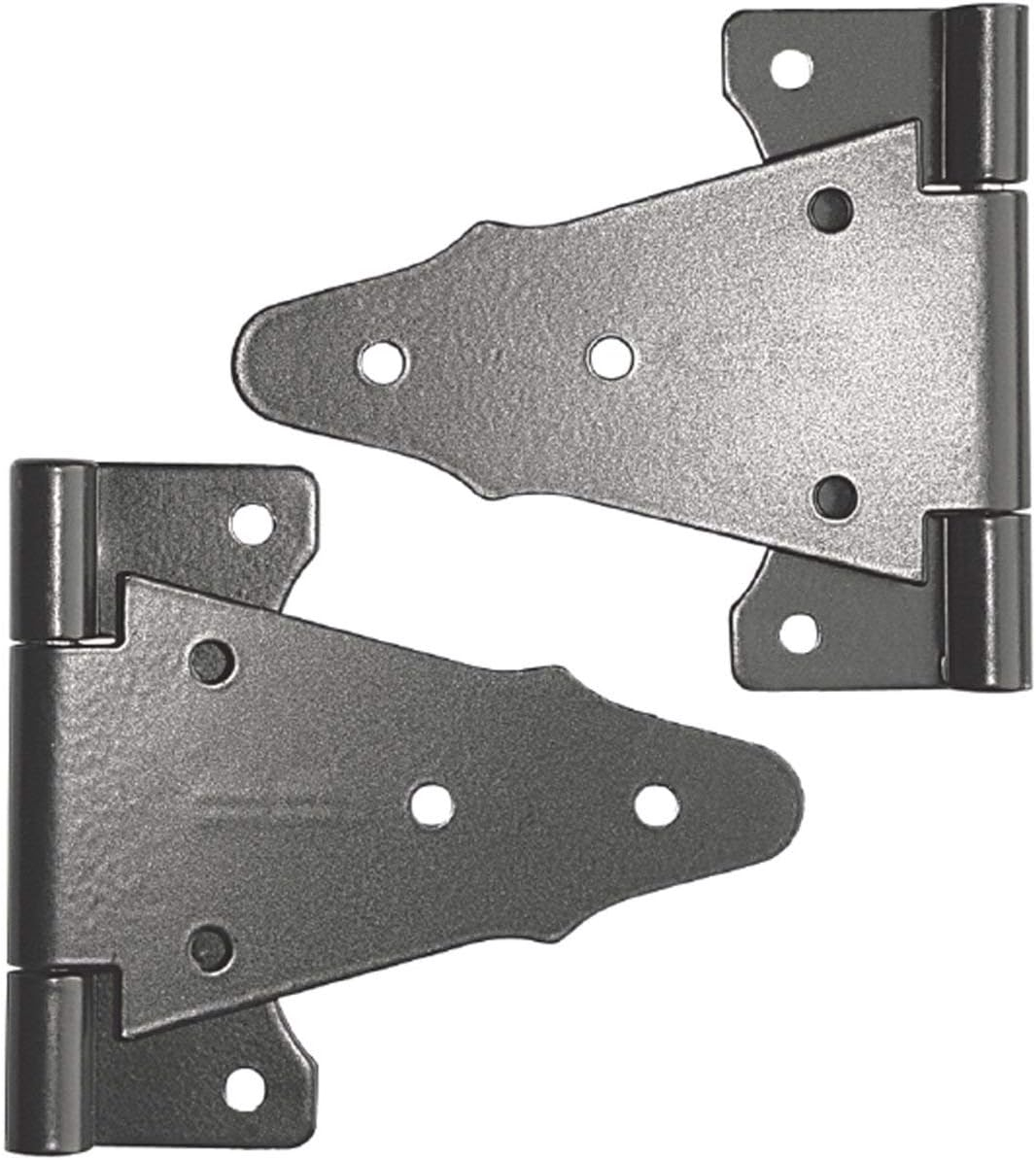 Nuvo Iron Black Galvanized Steel 6" Tee Gate Hinges (2 pcs)