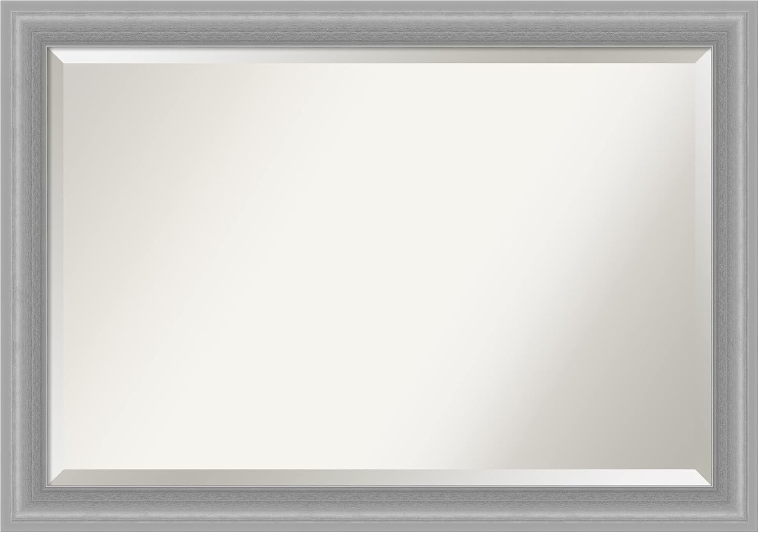 Amanti Art Peak 40.5-Inches x 28.5-Inches Framed Rectangle Bathroom Vanity Mirror ( Silver )