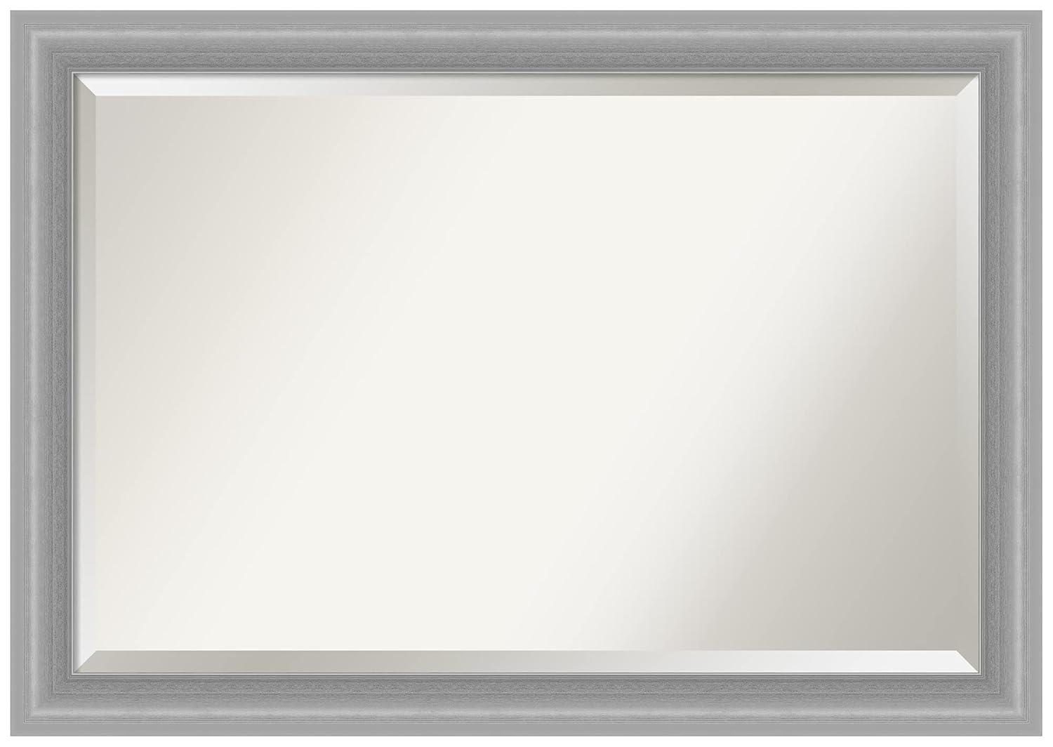 Amanti Art Peak 40.5-Inches x 28.5-Inches Framed Rectangle Bathroom Vanity Mirror ( Silver )