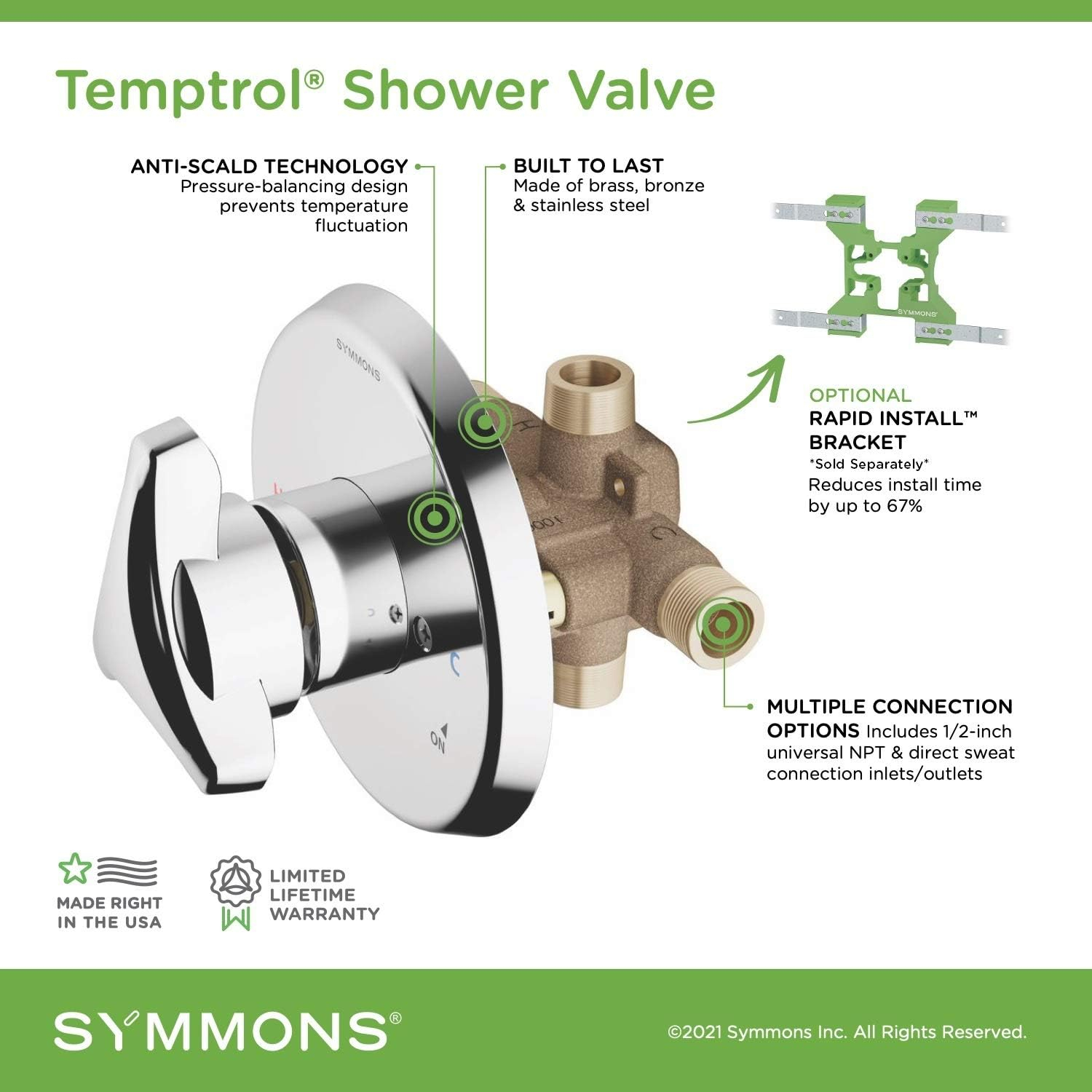 Symmons 262BODY Temptrol Brass Pressure-Balancing Tub and Shower Valve