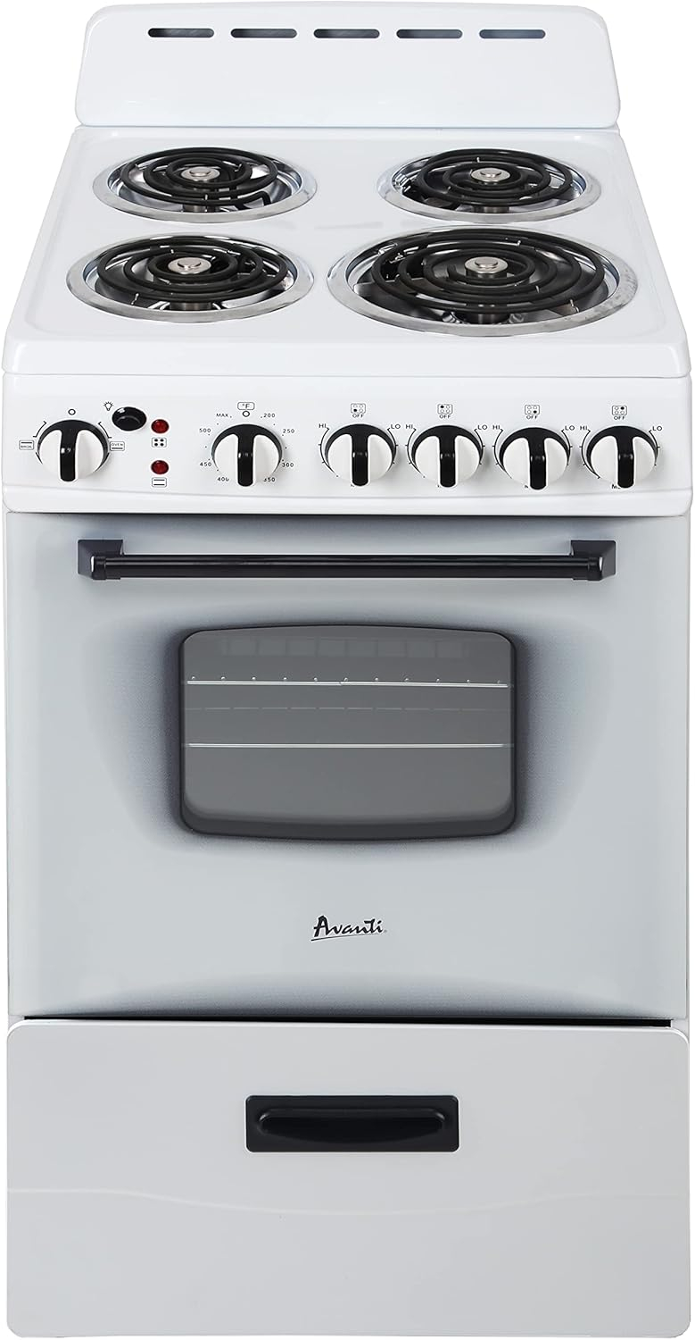 Avanti 20" Electric Range Oven with Framed Glass Door, in White (ERU200P0W)
