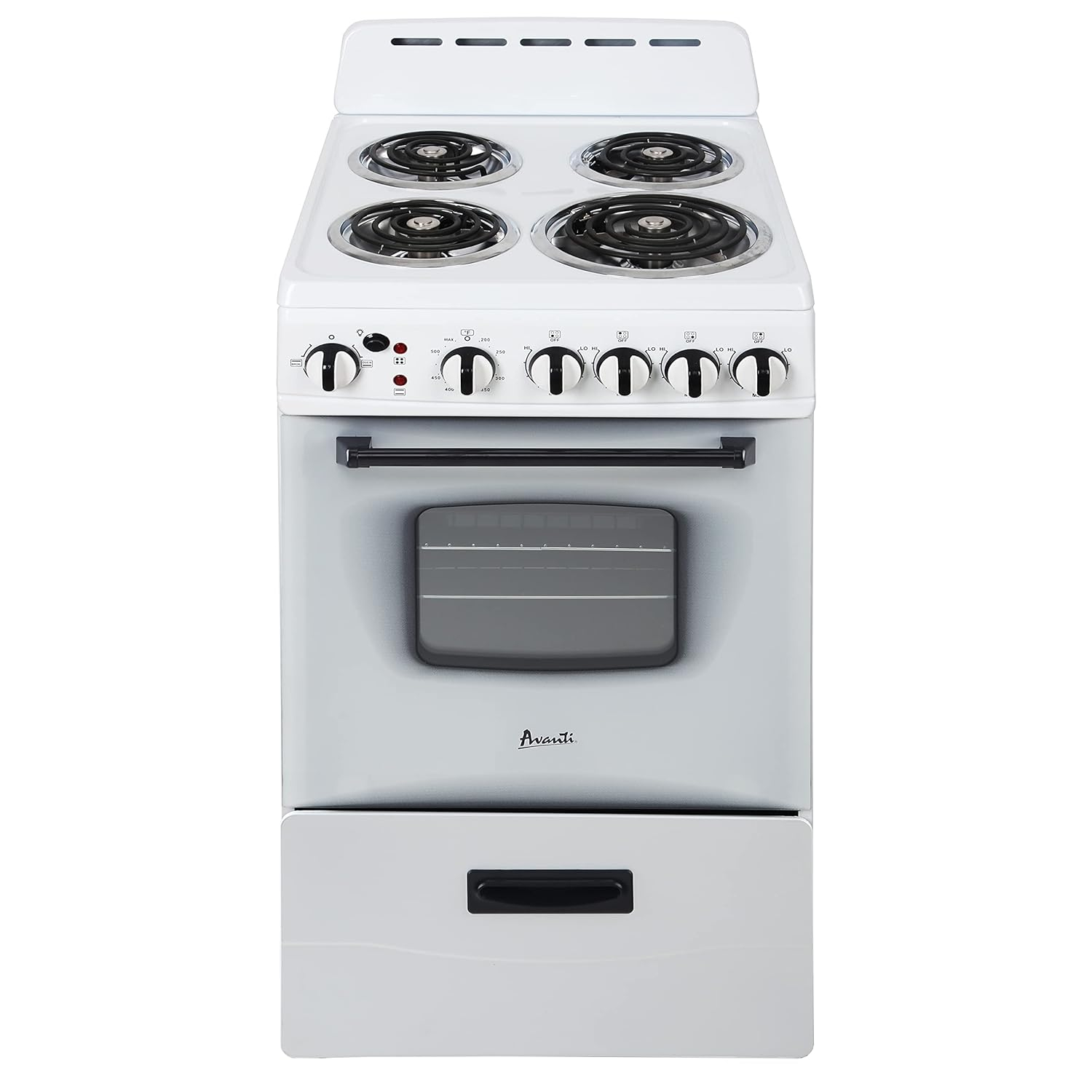 Avanti 20" Electric Range Oven with Framed Glass Door, in White (ERU200P0W)