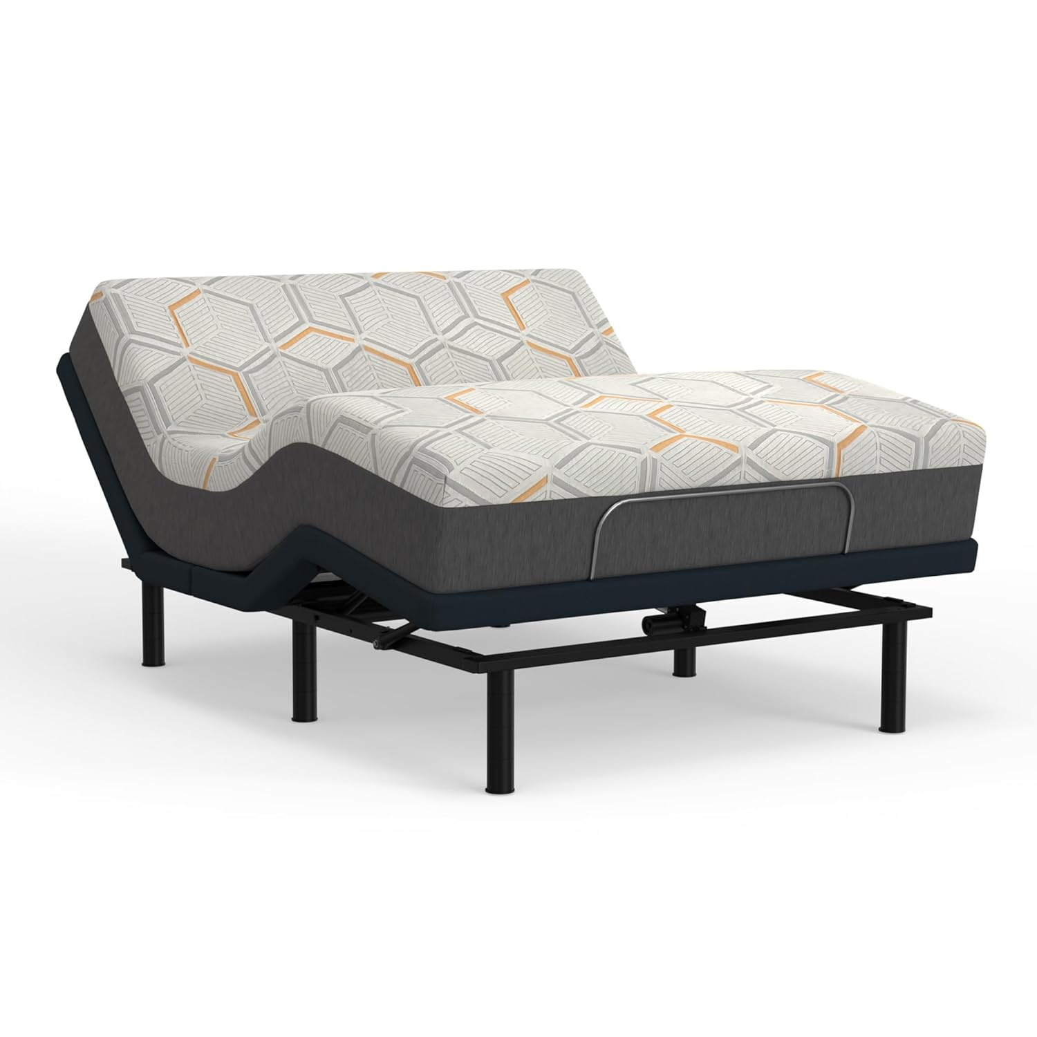 Blissful Nights e4 Queen Adjustable Bed Base Frame with 12" Medium Firm Copper and Gel Infused Memory Foam Mattress