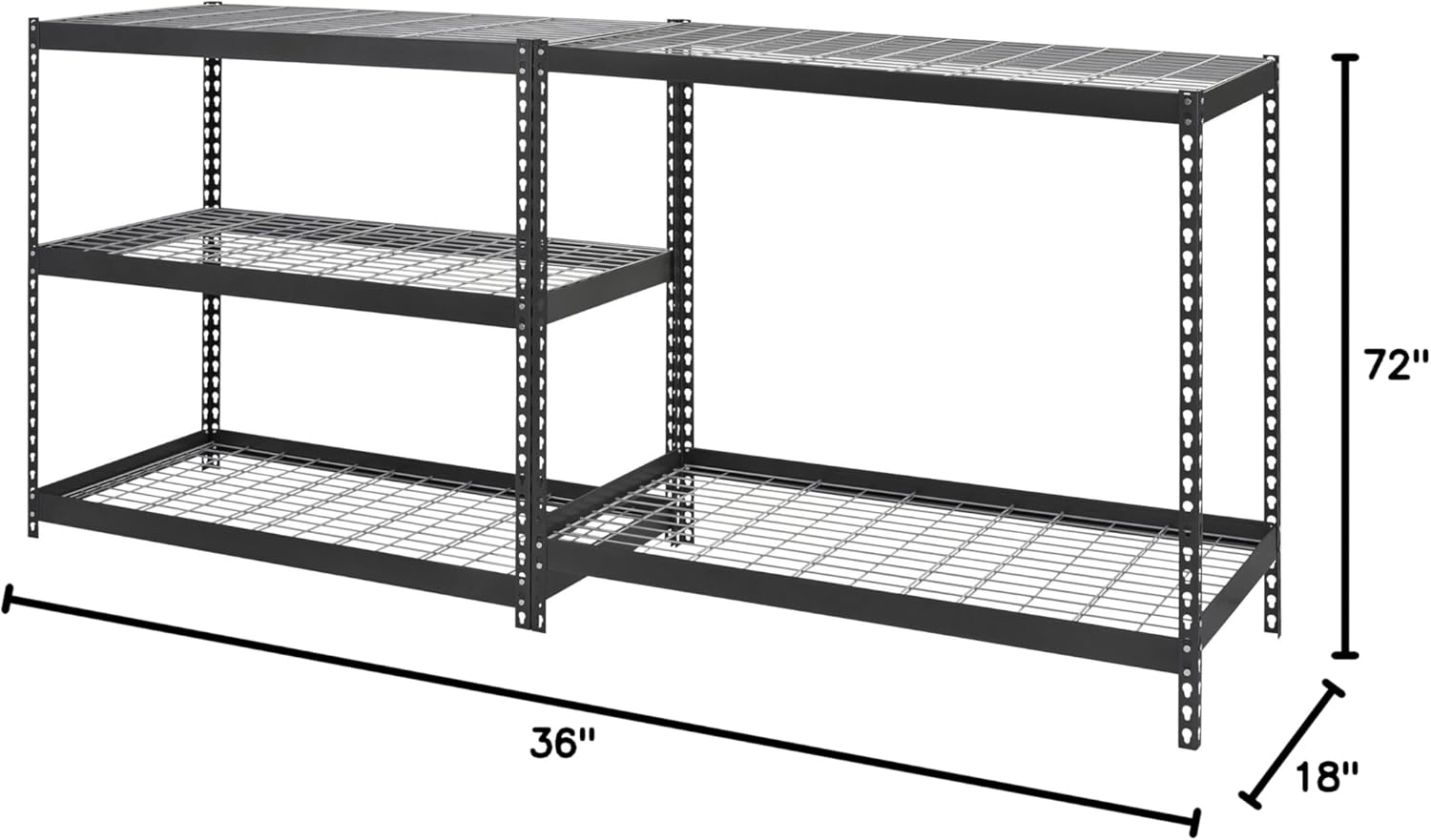 Black Steel 72" Adjustable Shelving Unit with 5 Tiers