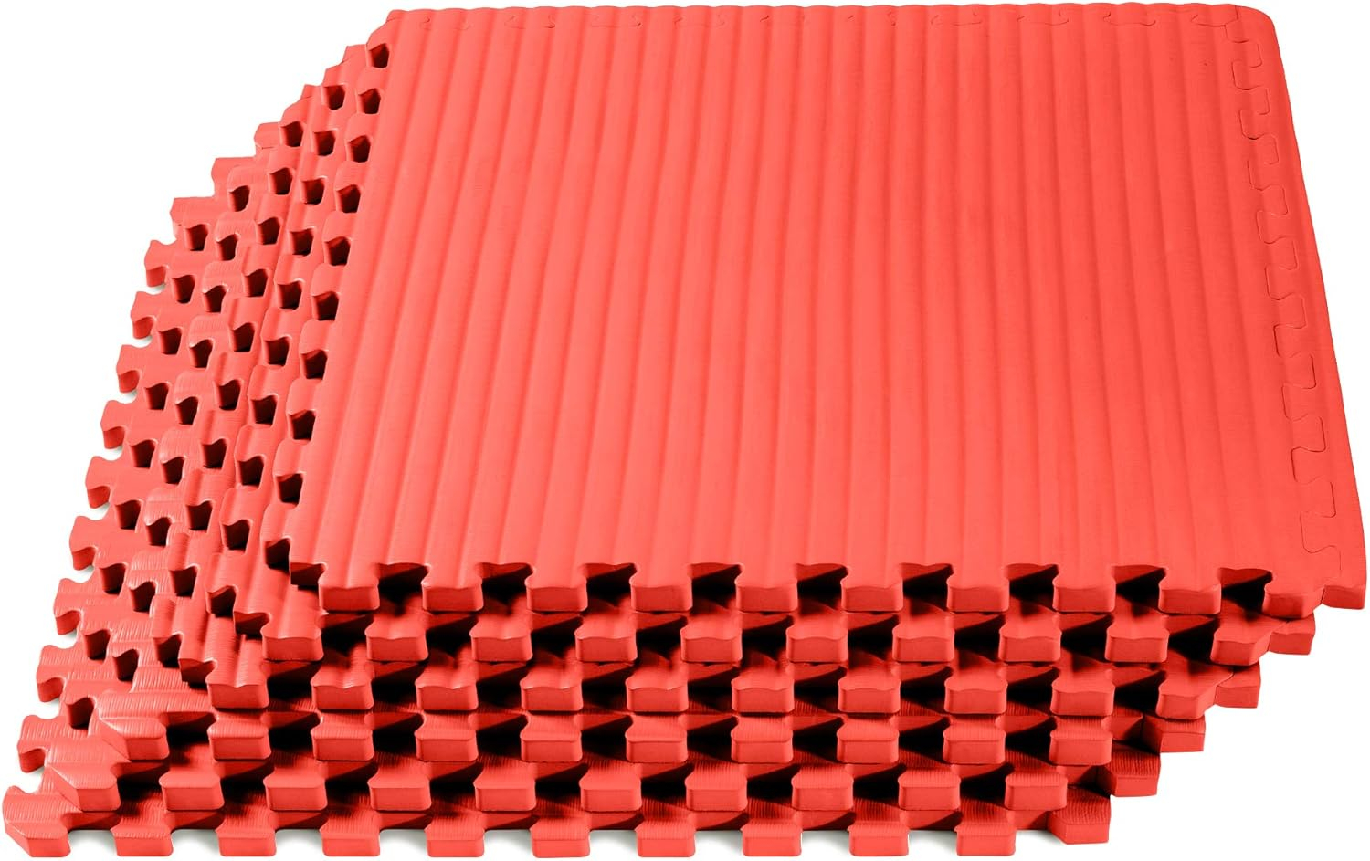 We Sell Mats 3/4 Inch Thick Martial Arts EVA Foam Exercise Mat, Tatami Pattern, Interlocking Floor Tiles for Home Gym, MMA, Anti-Fatigue Mats, 24 in x 24 in