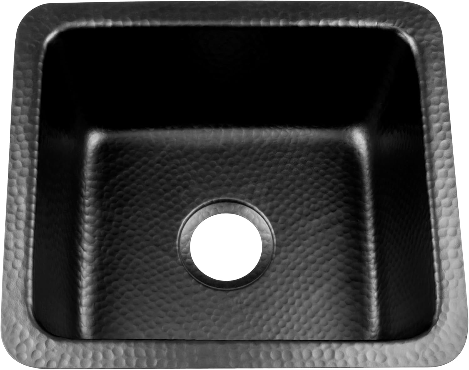 Matte Black Hand Hammered Solid Surface Rectangular Bar Sink