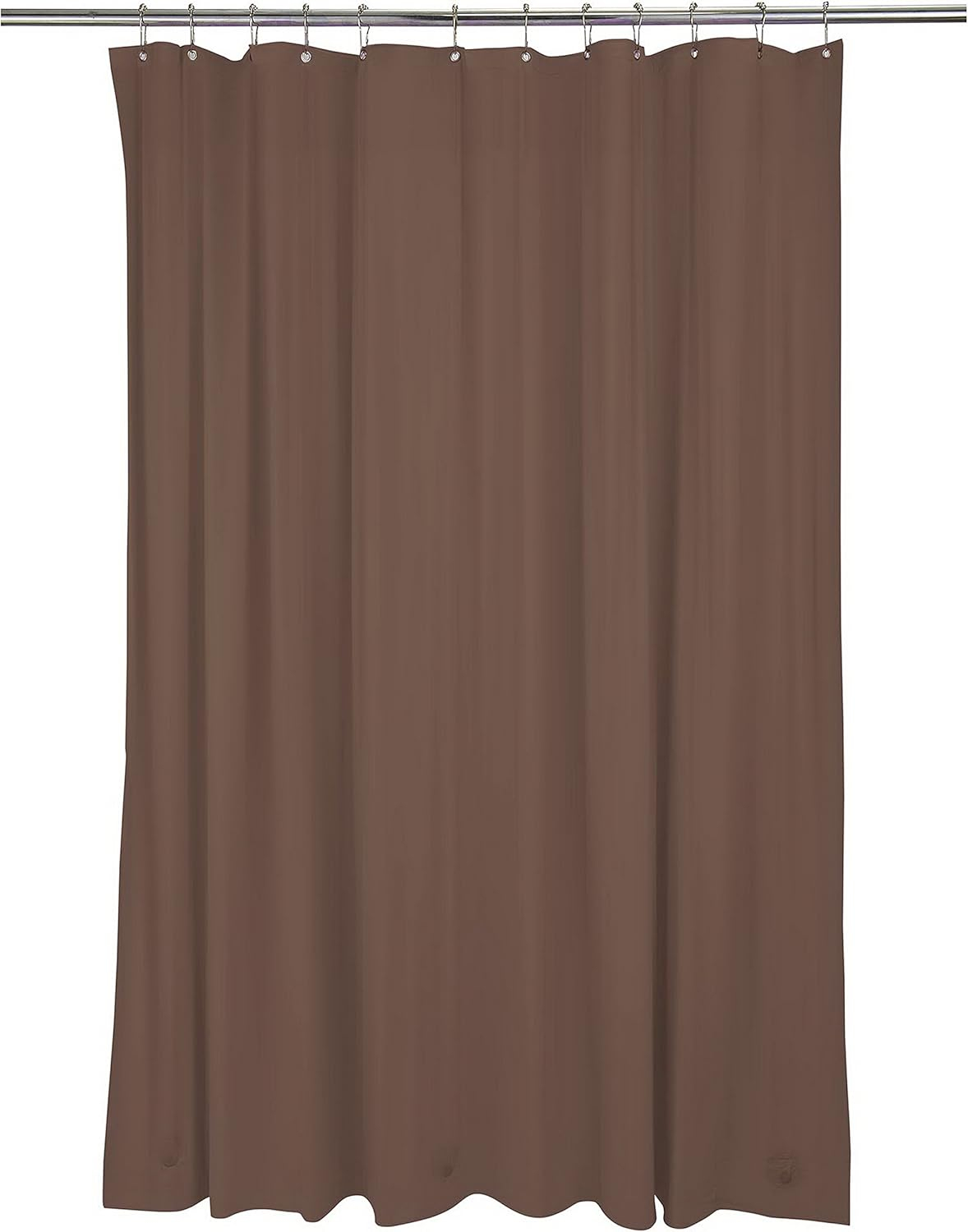 Bath Bliss Heavy Shower Liner with Weighted Hem in Chocolate