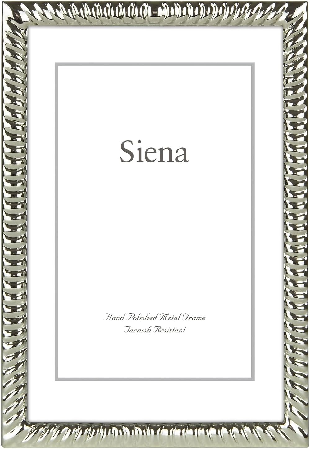 Siena 4x6 Silver-Plated Metal Picture Frame with Velvet Back