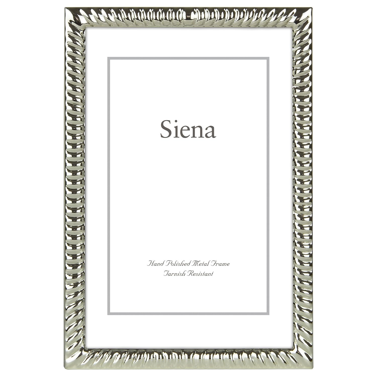 Siena 4x6 Silver-Plated Metal Picture Frame with Velvet Back