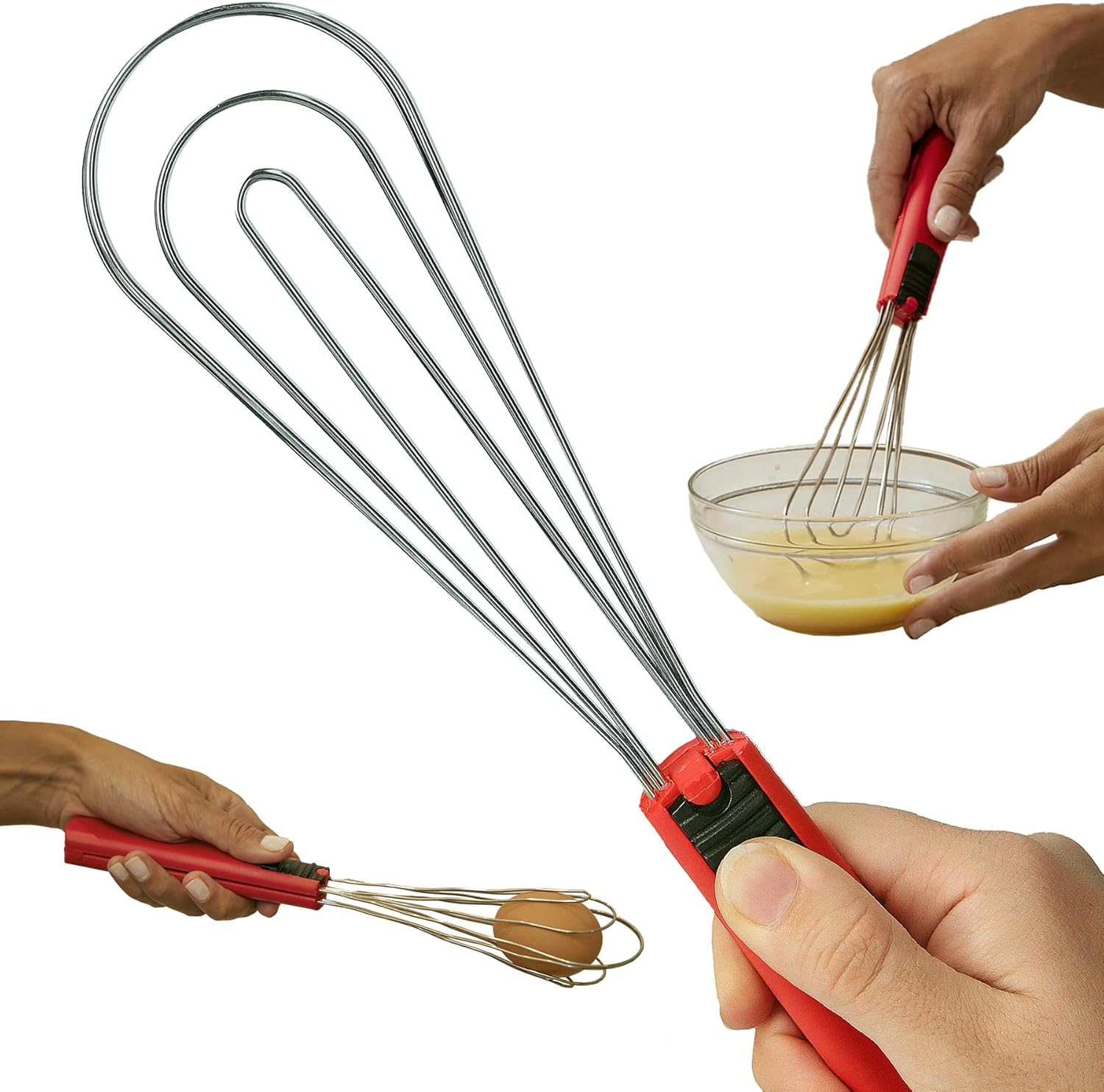 Cooks Innovations Foodie Tongs for Cooking - Dishwasher Safe 6-In-1 Kitchen Gadget - Red