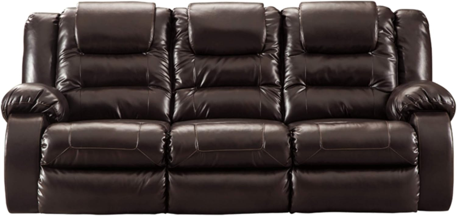 Signature Design by Ashley Vacherie Reclining Sofa in Chocolate