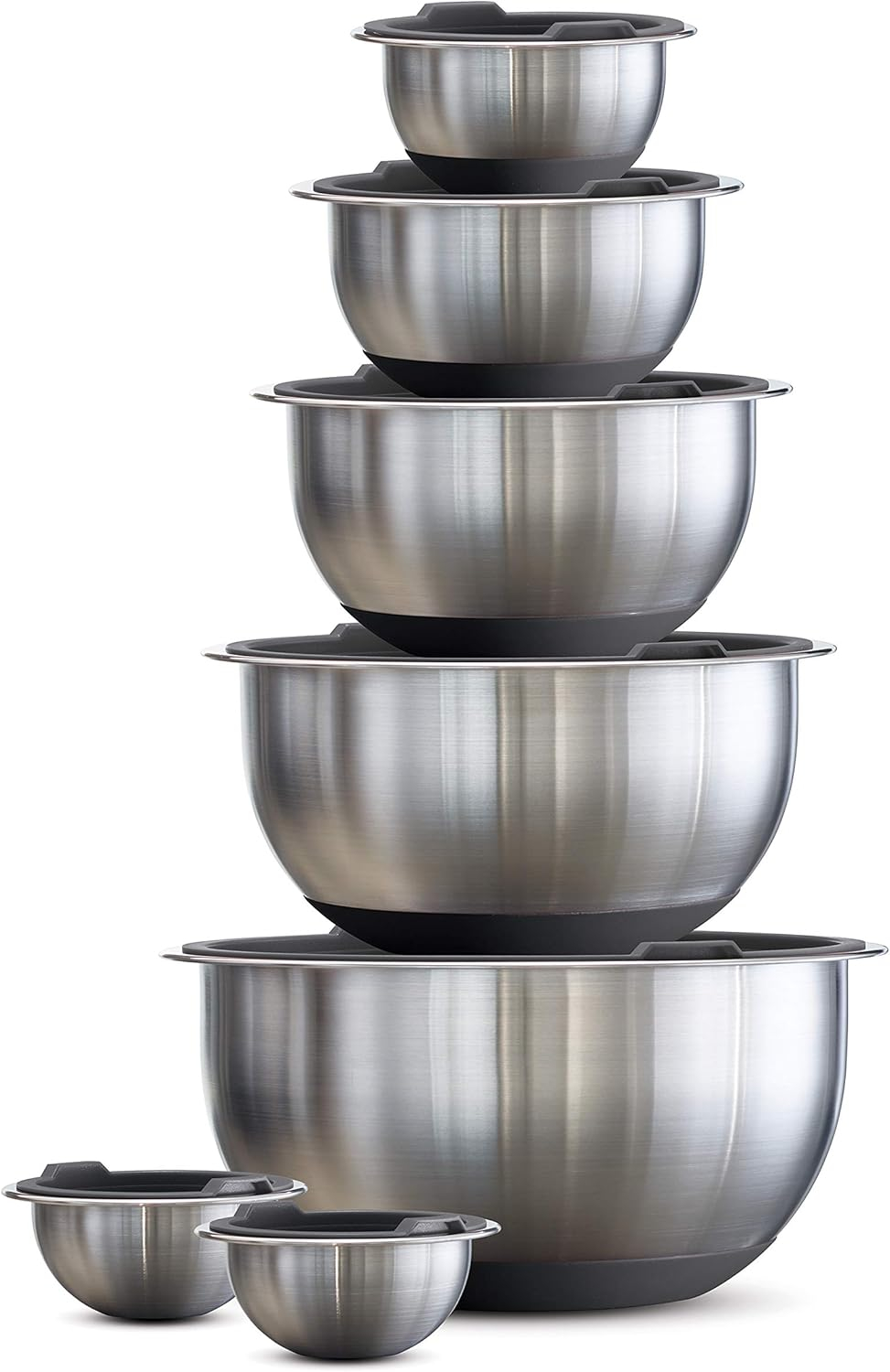Tramontina 14-Piece Covered Stainless-Steel Mixing Bowl Set - Gray