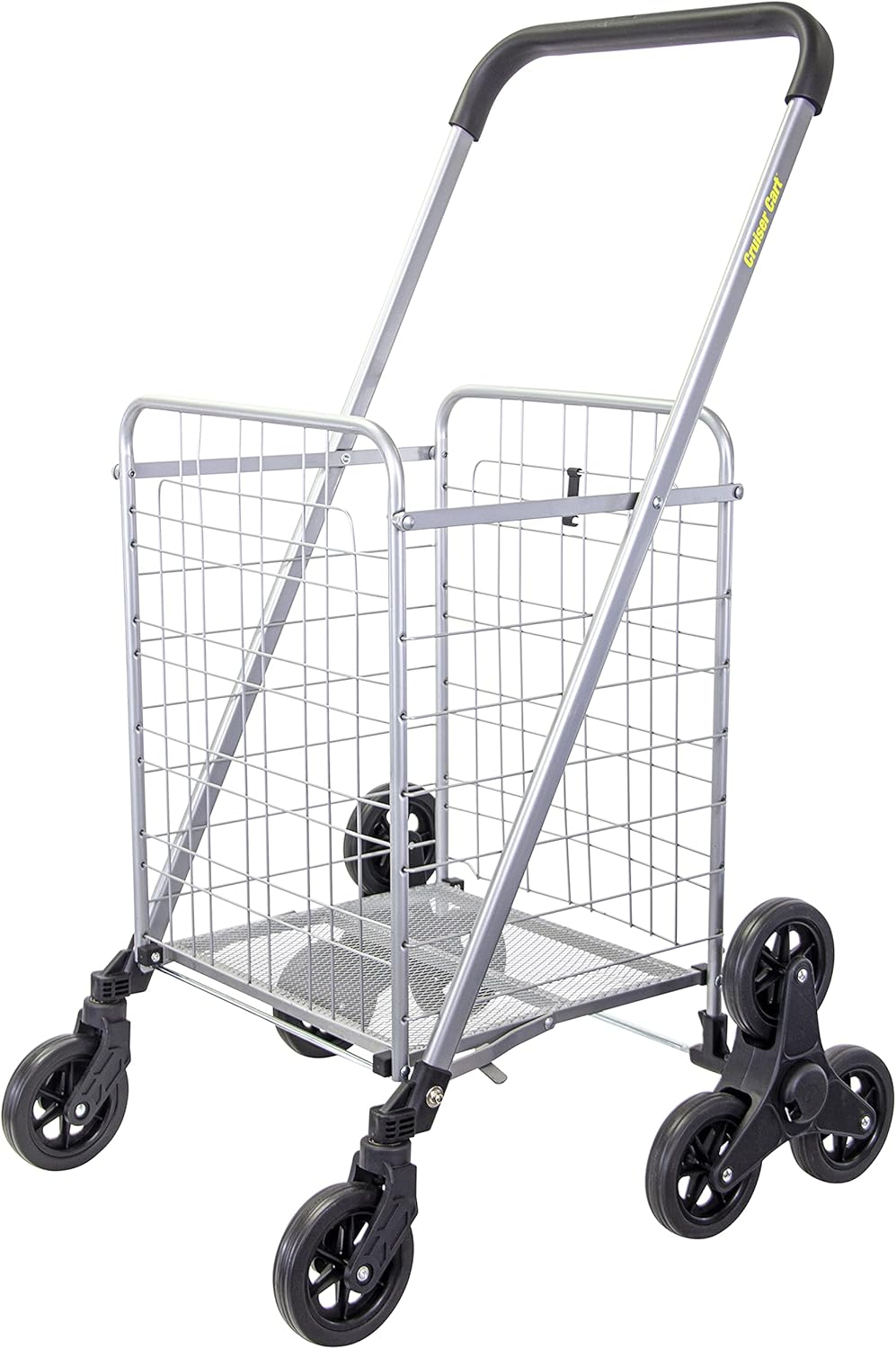 Dbest Products Folding Shopping Cart with Wheels, Sliver