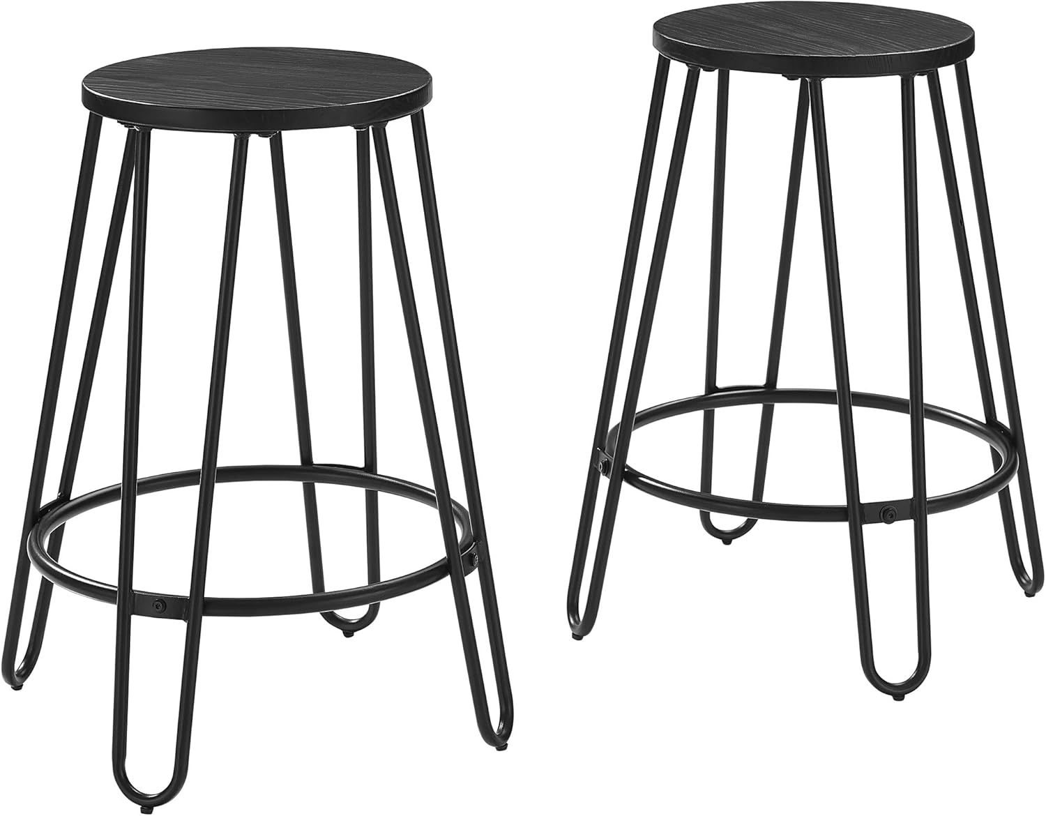 Crosley Furniture Ava Hairpin 24" Counter Stool, Set of 2, Black