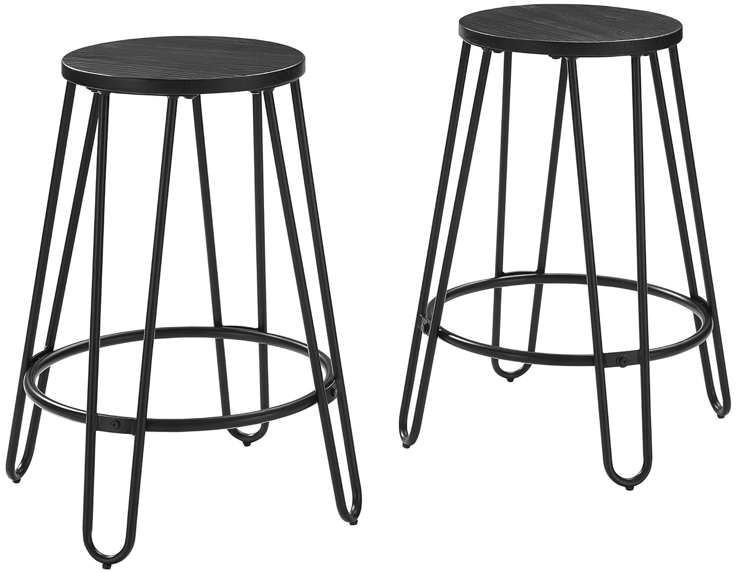 Crosley Furniture Ava Hairpin 24" Counter Stool, Set of 2, Black