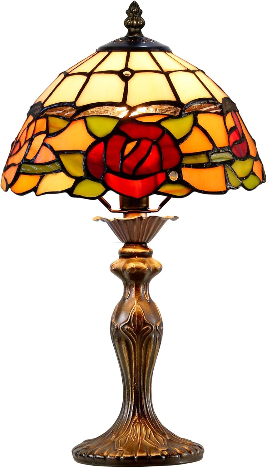 Dale Tiffany Innsdale Rose 15.25" Tall Handmade Tiffany Accent Lamp